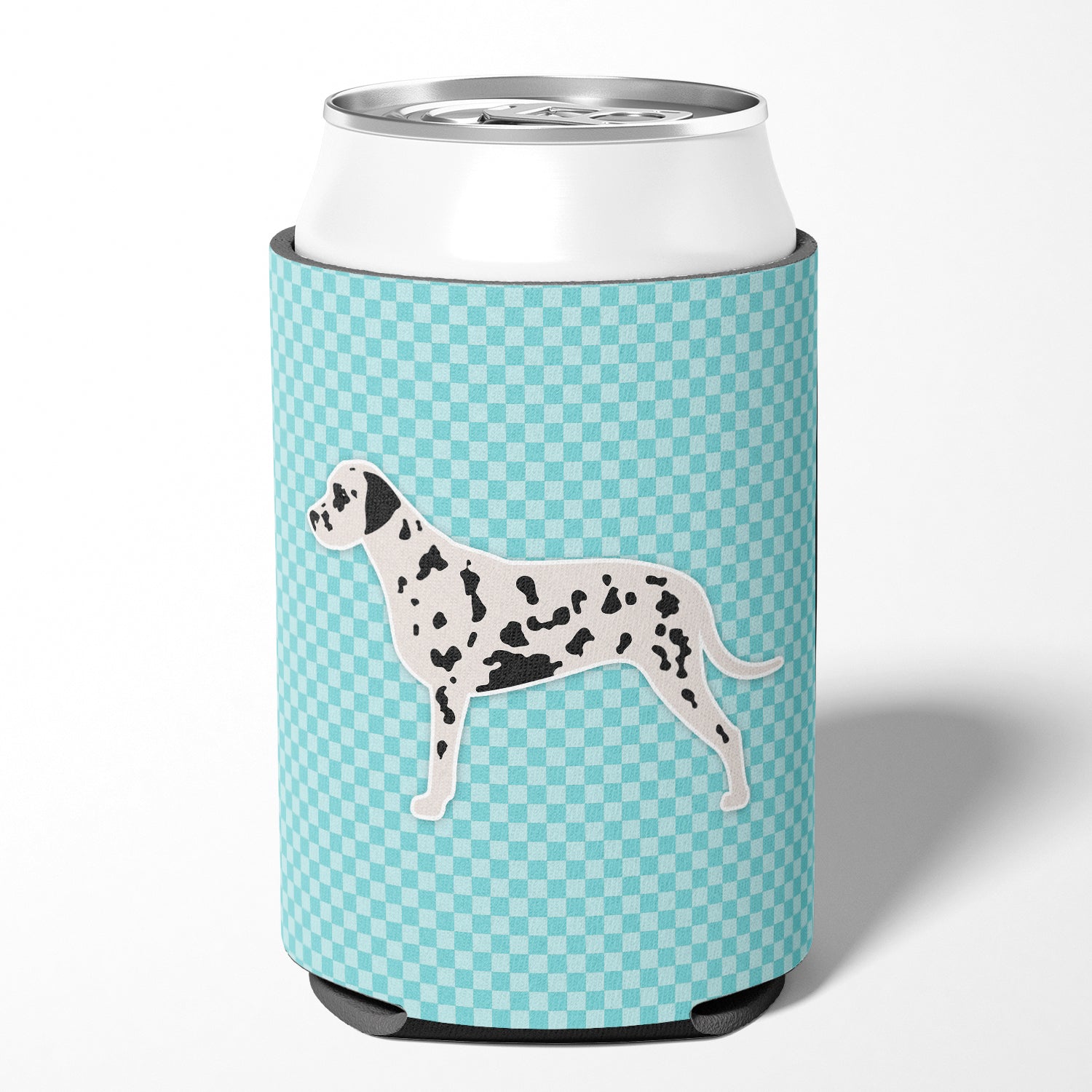 Dalmatian  Checkerboard Blue Can or Bottle Hugger BB3683CC  the-store.com.