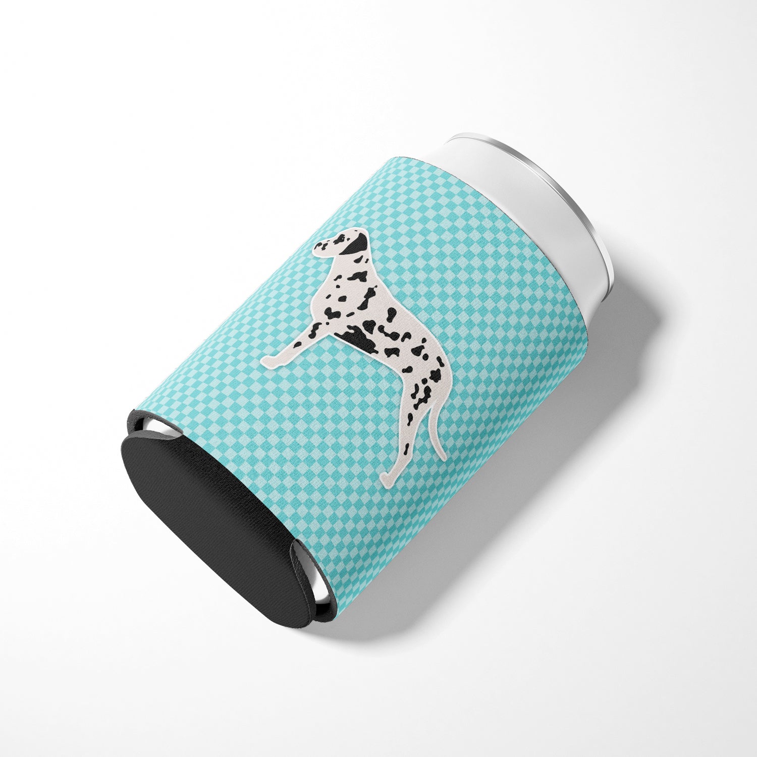 Dalmatian  Checkerboard Blue Can or Bottle Hugger BB3683CC  the-store.com.