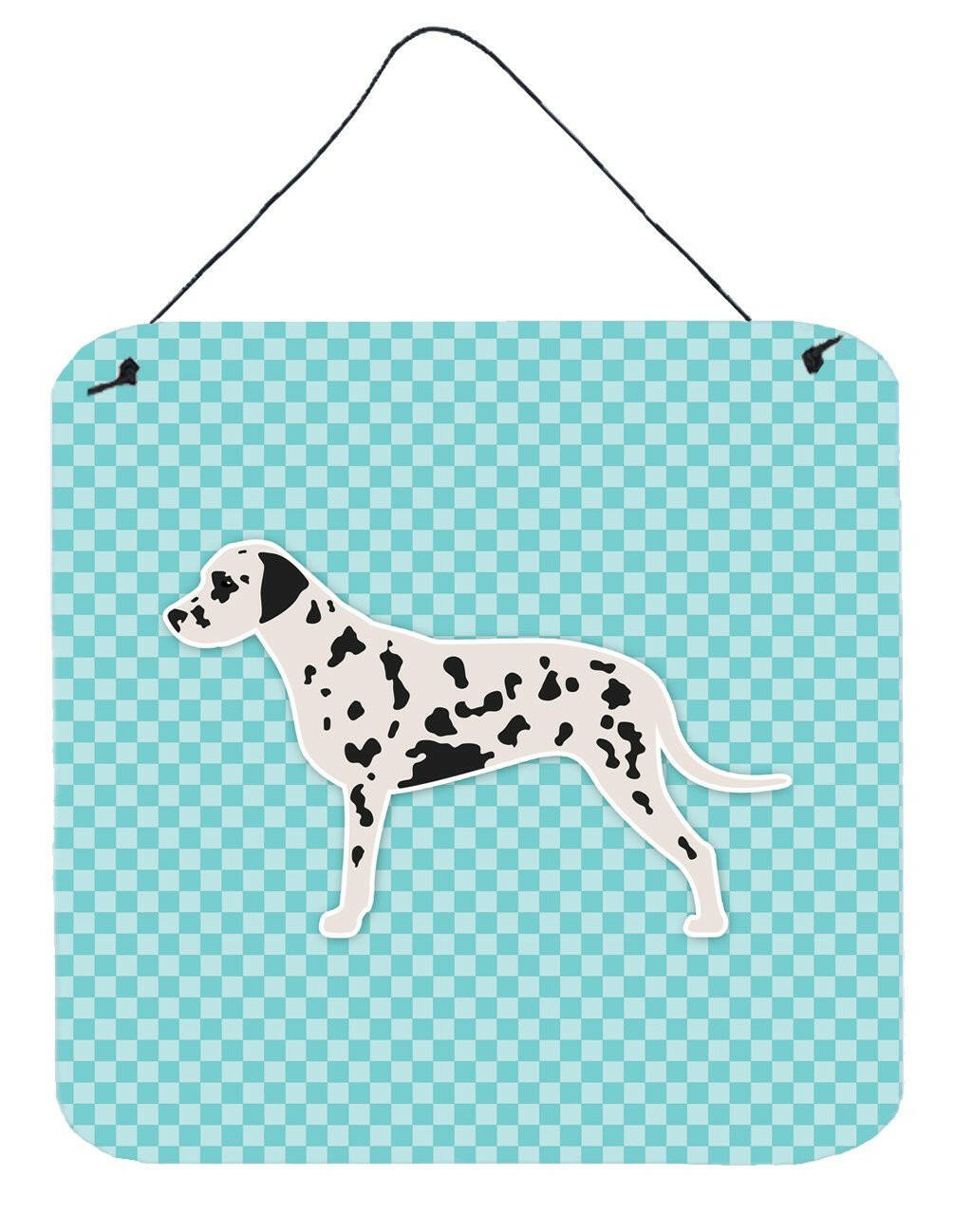 Dalmatian  Checkerboard Blue Wall or Door Hanging Prints BB3683DS66 by Caroline&#39;s Treasures