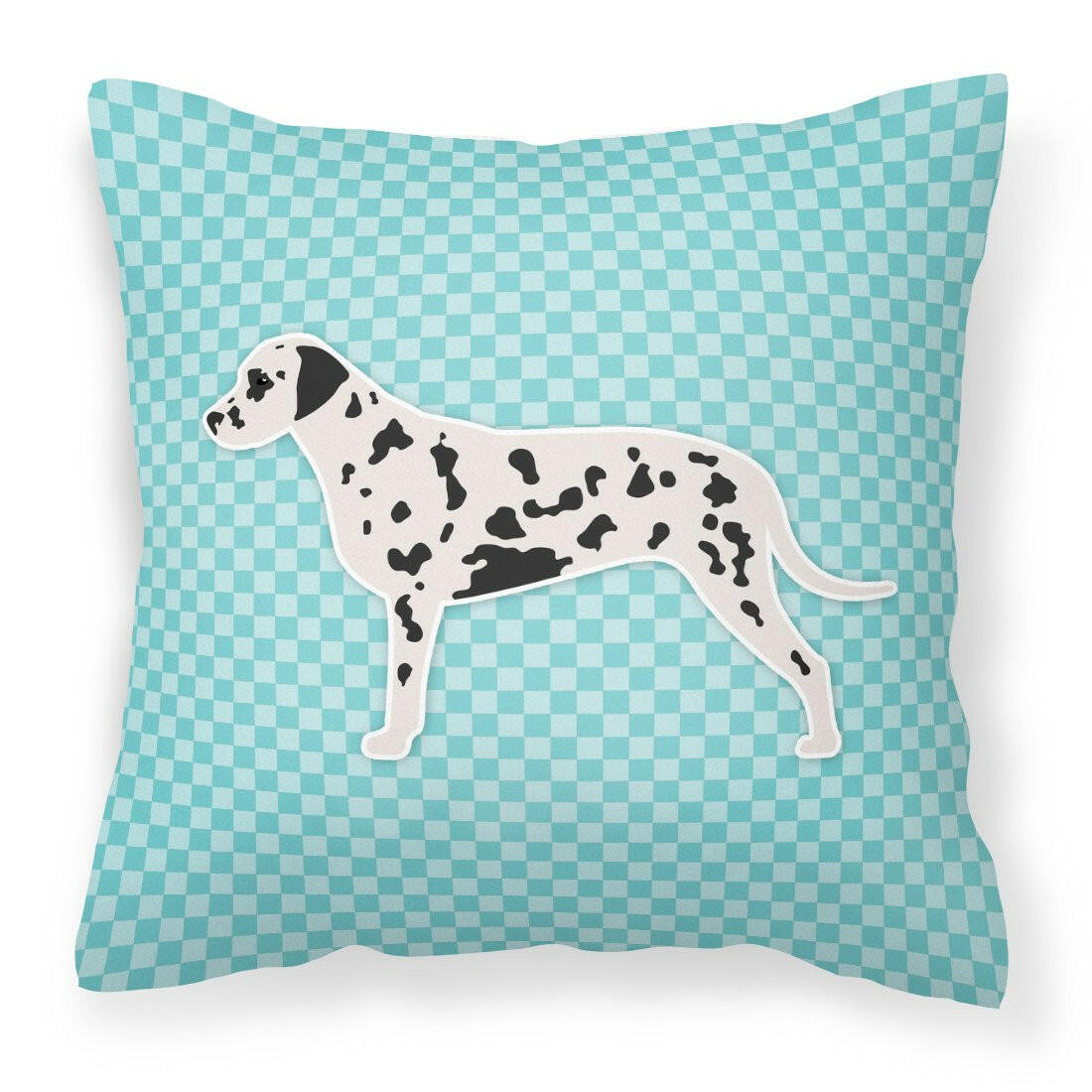 Dalmatian  Checkerboard Blue Fabric Decorative Pillow BB3683PW1818 by Caroline&#39;s Treasures