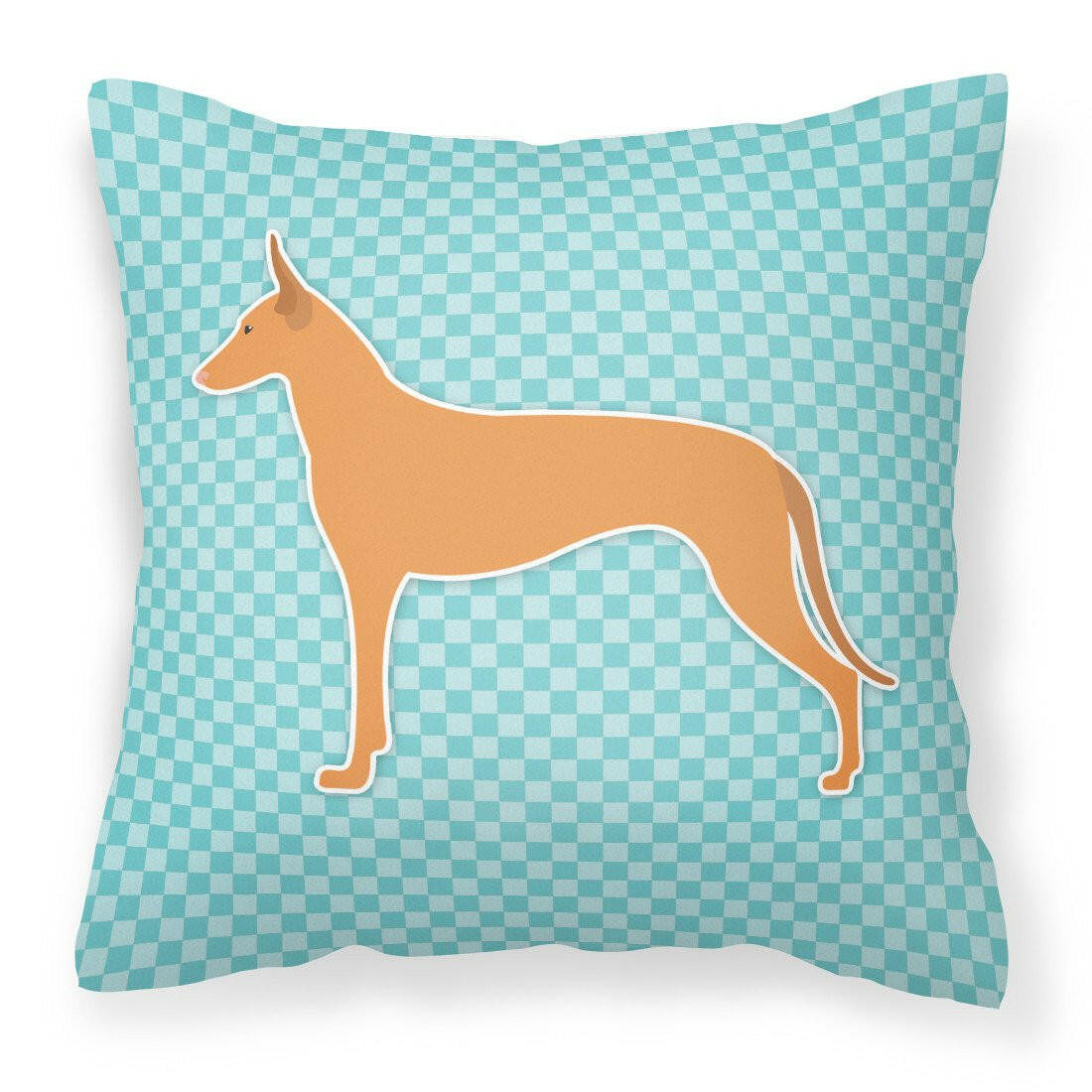 Pharaoh Hound  Checkerboard Blue Fabric Decorative Pillow BB3688PW1818 by Caroline&#39;s Treasures