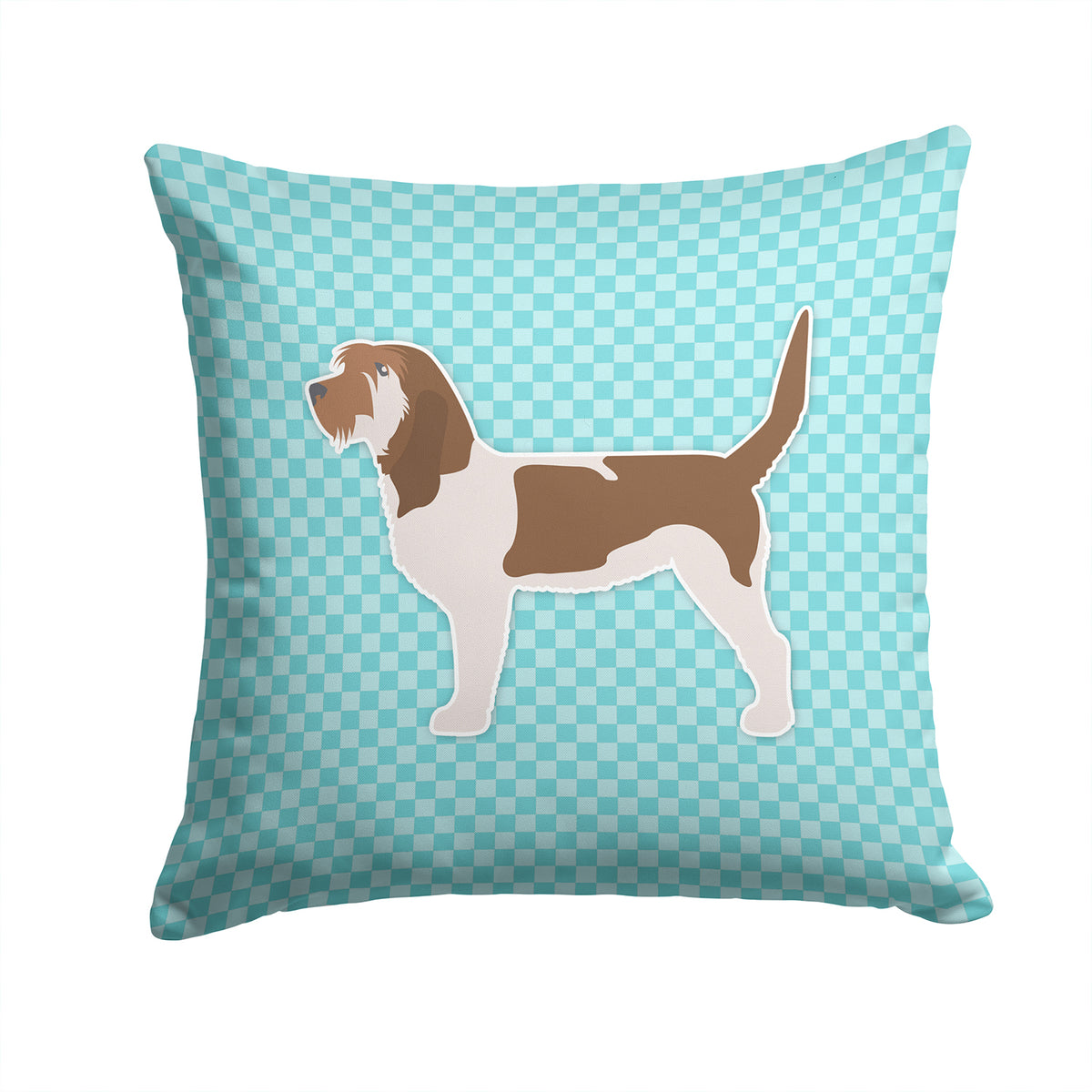 Grand Basset Griffon Vendeen  Checkerboard Blue Fabric Decorative Pillow BB3690PW1414 - the-store.com