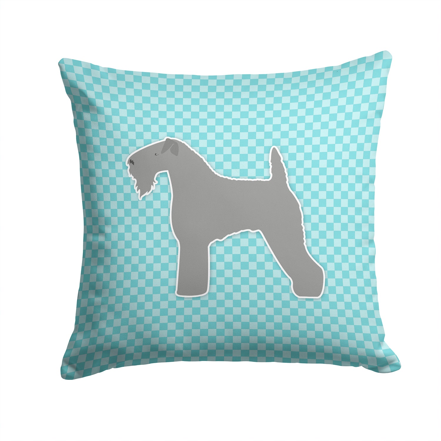 Kerry Blue Terrier  Checkerboard Blue Fabric Decorative Pillow BB3692PW1414 - the-store.com