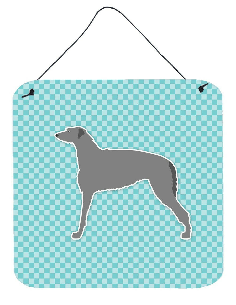 Scottish Deerhound  Checkerboard Blue Wall or Door Hanging Prints BB3696DS66 by Caroline's Treasures