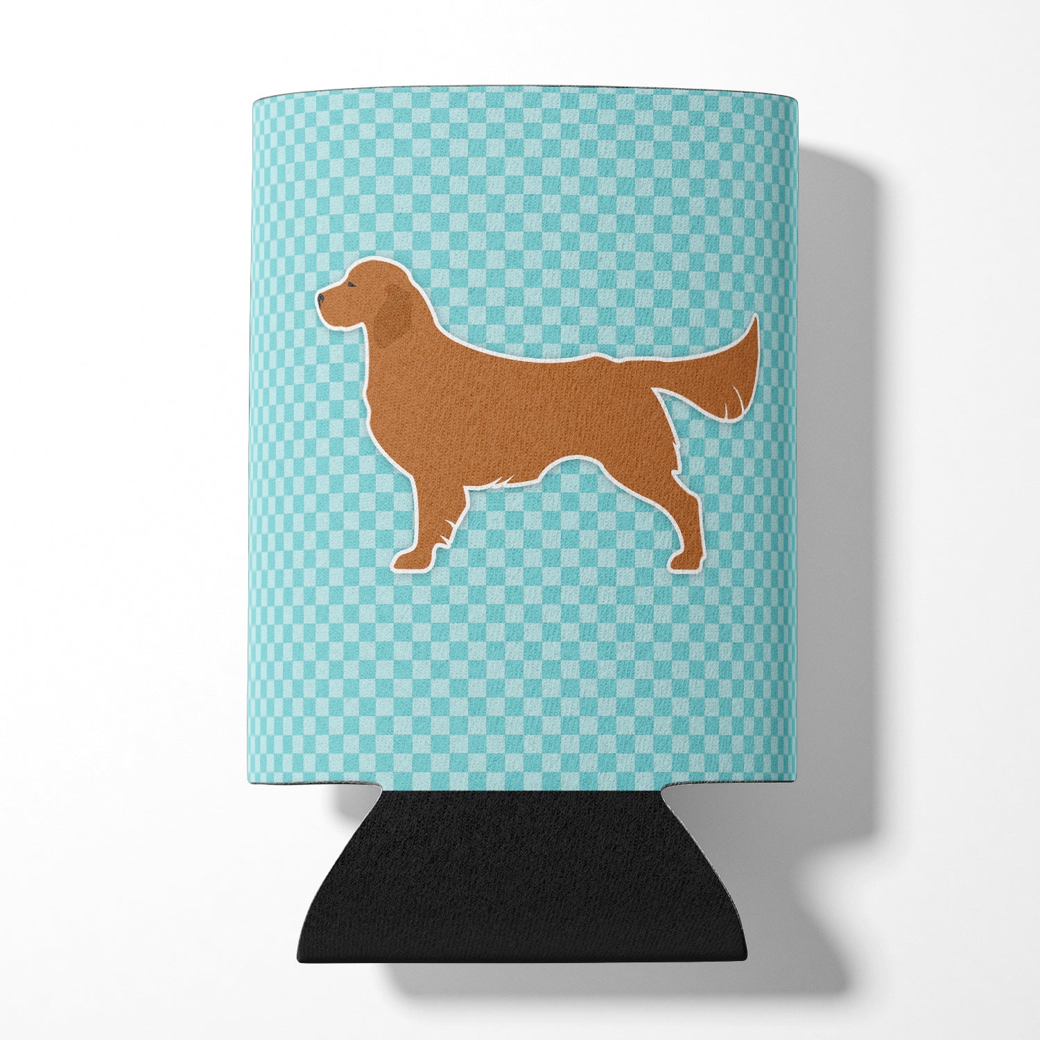 Golden Retriever  Checkerboard Blue Can or Bottle Hugger BB3704CC  the-store.com.