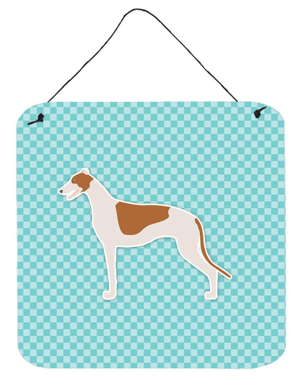 Greyhound  Checkerboard Blue Wall or Door Hanging Prints BB3705DS66 by Caroline&#39;s Treasures