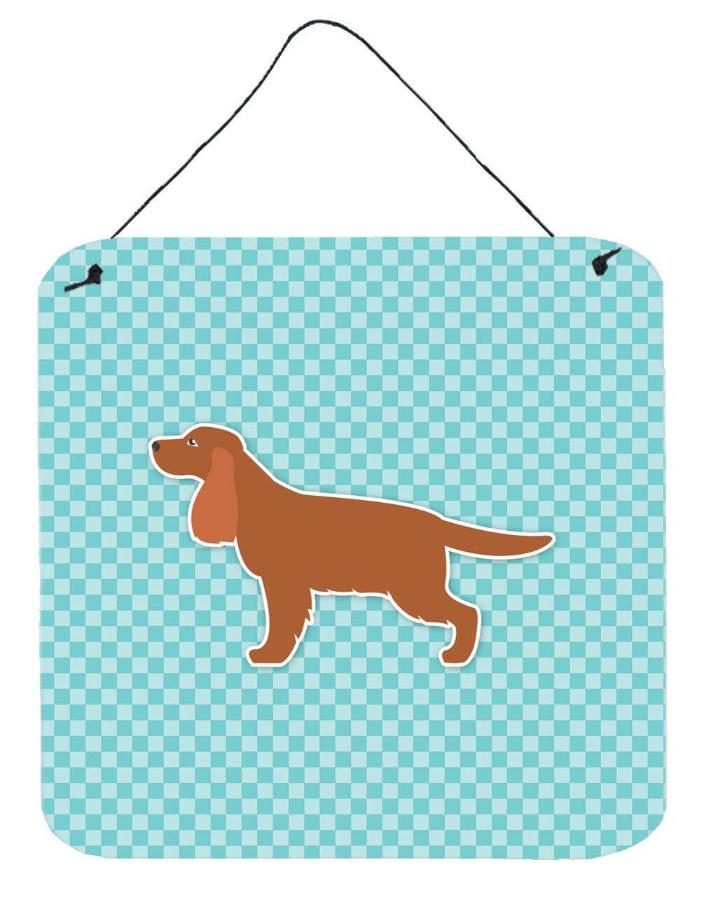 English Cocker Spaniel Checkerboard Blue Wall or Door Hanging Prints BB3712DS66 by Caroline's Treasures