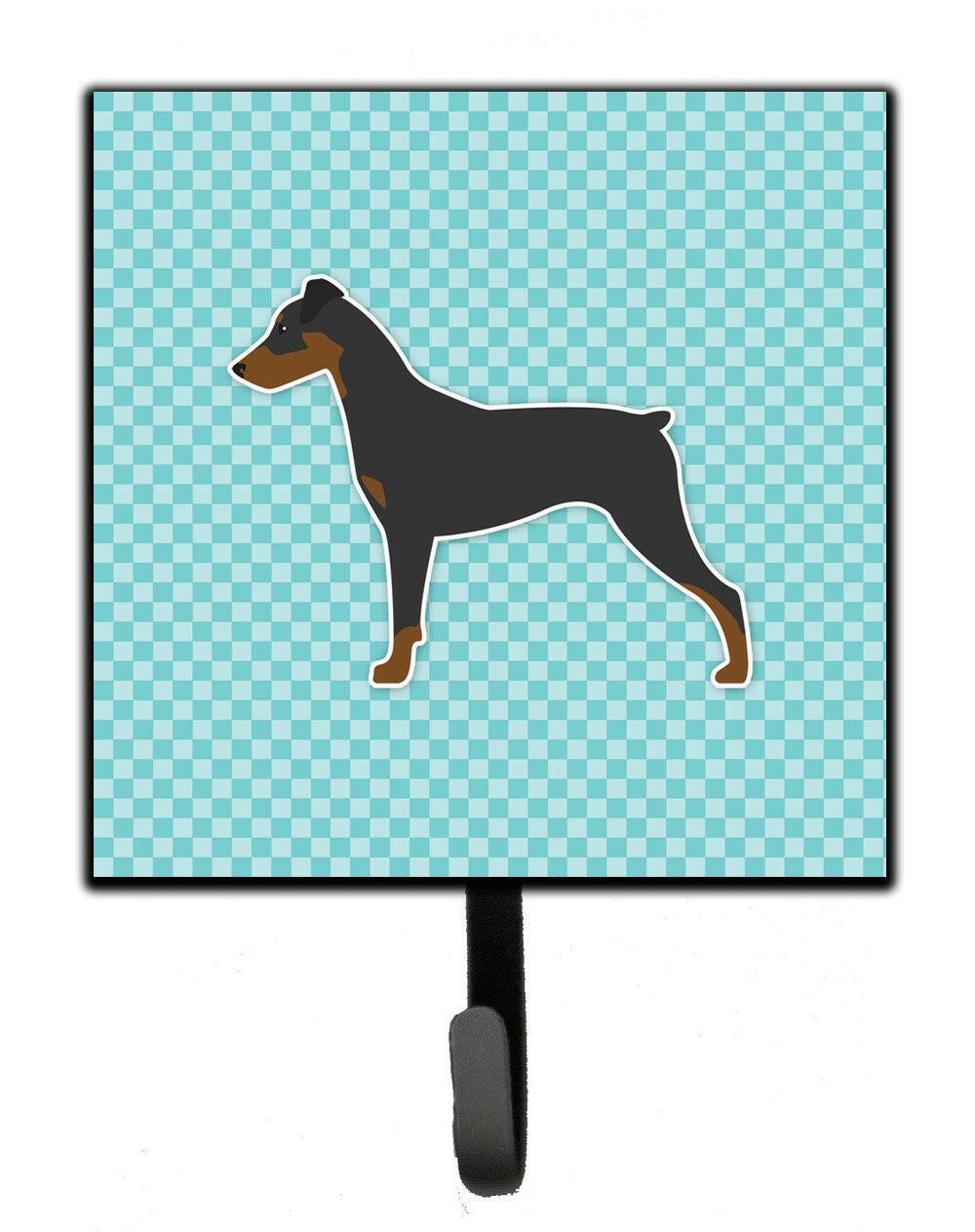 German Pinscher Checkerboard Blue Leash or Key Holder BB3713SH4 by Caroline's Treasures