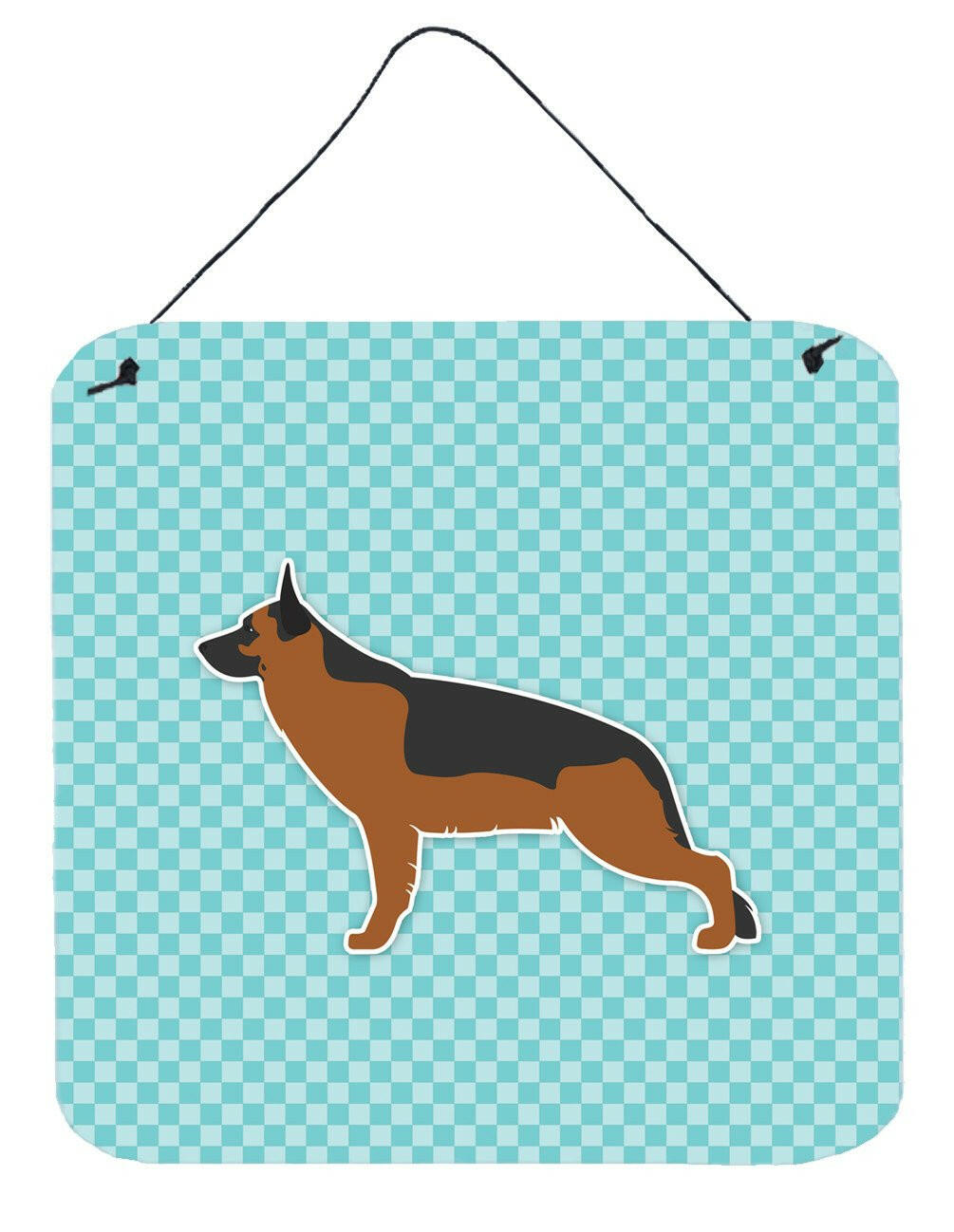 German Shepherd Checkerboard Blue Wall or Door Hanging Prints BB3724DS66 by Caroline's Treasures