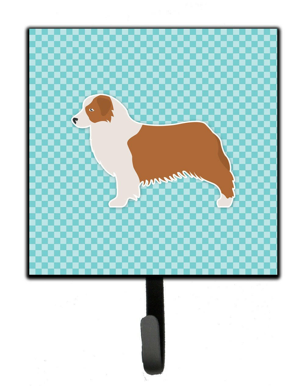 Australian Shepherd Dog Checkerboard Blue Leash or Key Holder BB3733SH4 by Caroline's Treasures