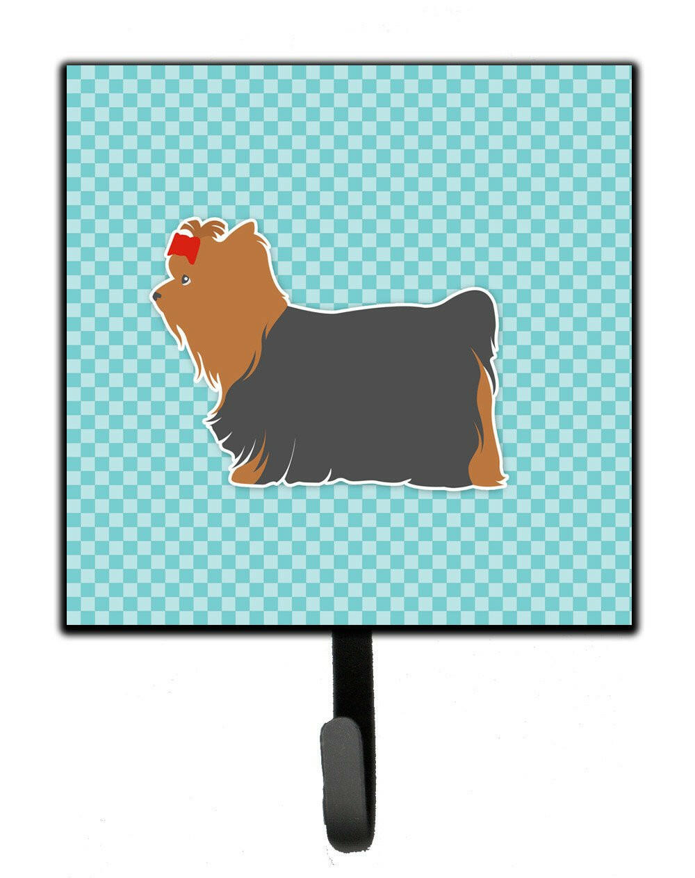 Yorkshire Terrier Yorkie Checkerboard Blue Leash or Key Holder BB3734SH4 by Caroline&#39;s Treasures