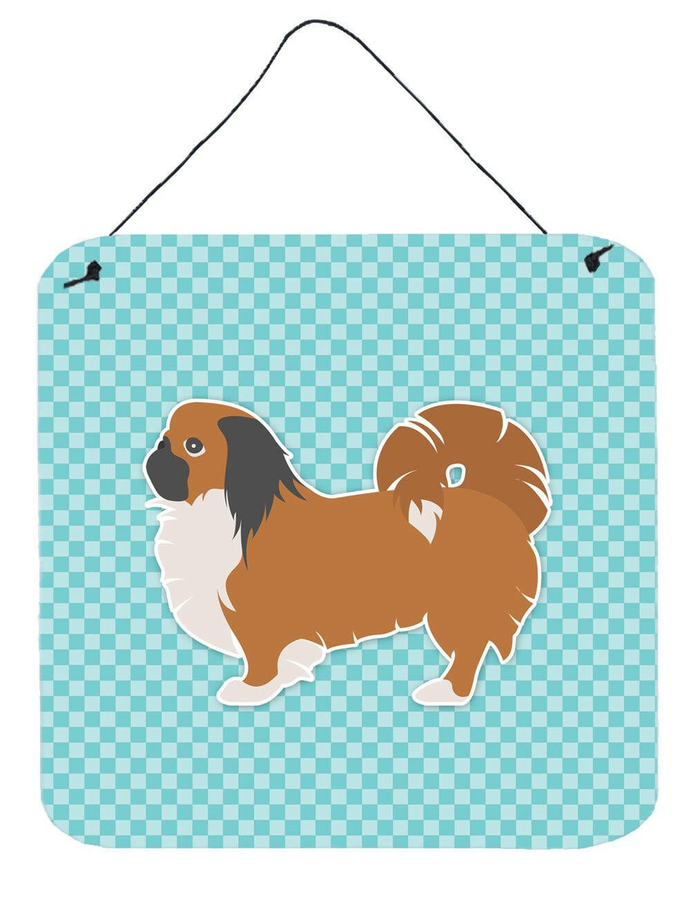 Pekingese Checkerboard Blue Wall or Door Hanging Prints BB3738DS66 by Caroline's Treasures