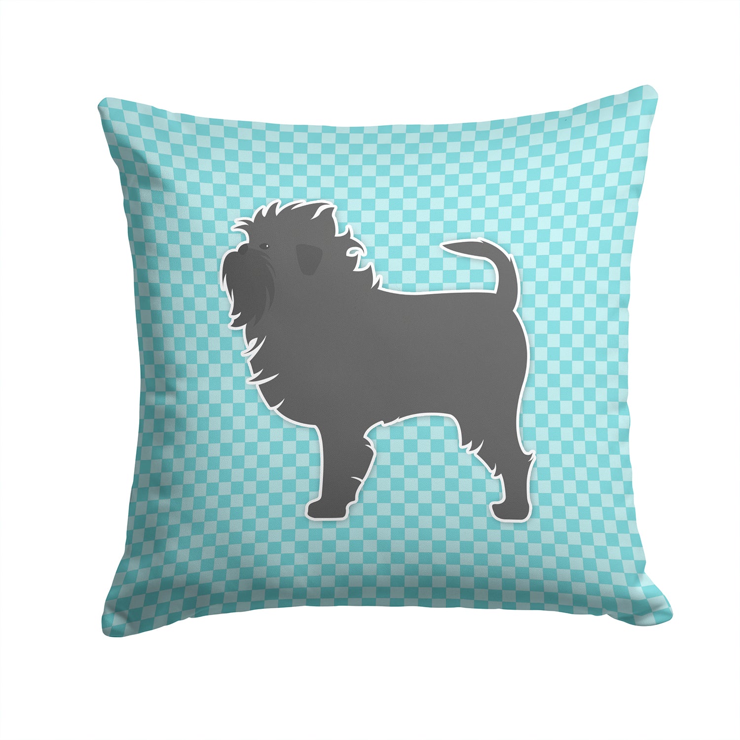 Affenpinscher Checkerboard Blue Fabric Decorative Pillow BB3748PW1414 - the-store.com