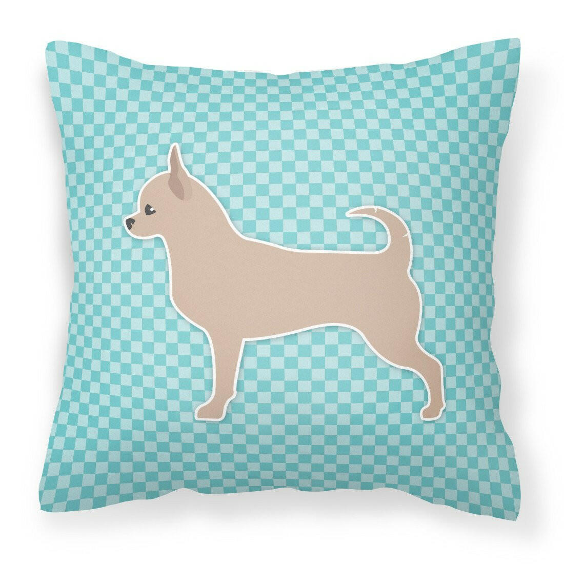 Chihuahua Checkerboard Blue Fabric Decorative Pillow BB3750PW1818 by Caroline's Treasures