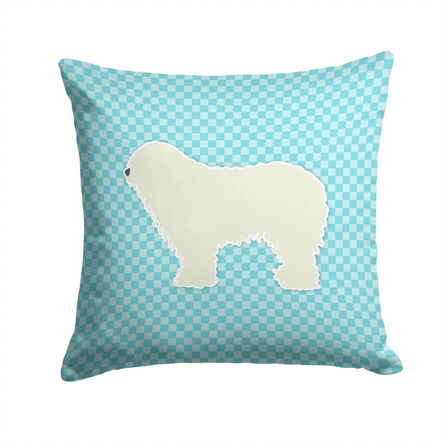 Komondor Checkerboard Blue Fabric Decorative Pillow BB3755PW1414 - the-store.com