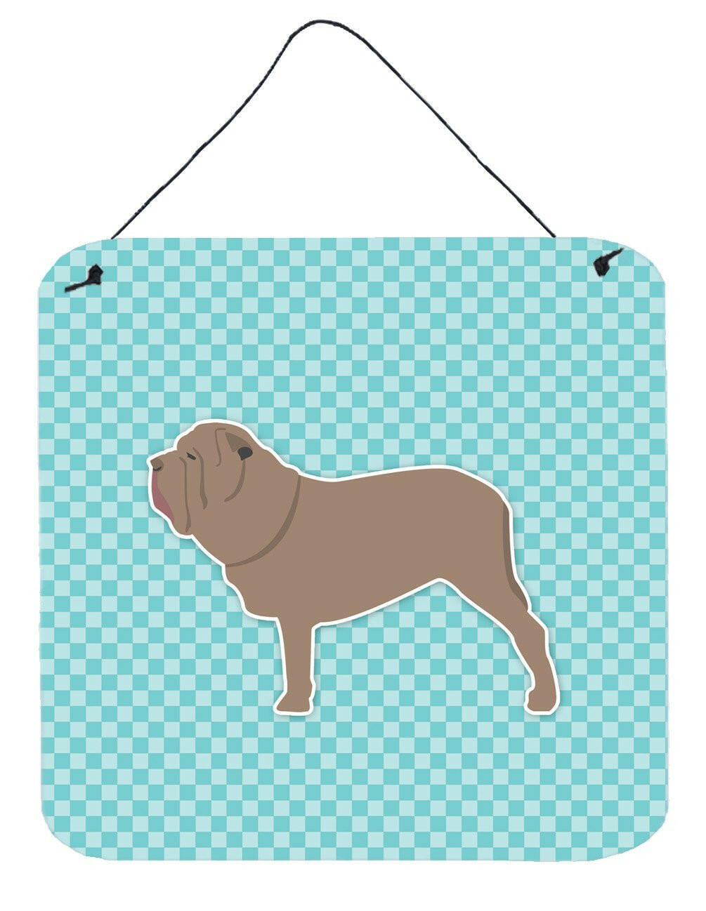 Neapolitan Mastiff Checkerboard Blue Wall or Door Hanging Prints BB3765DS66 by Caroline's Treasures