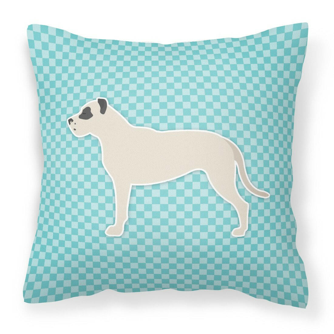 Dogo Argentino Checkerboard Blue Fabric Decorative Pillow BB3767PW1818 by Caroline's Treasures