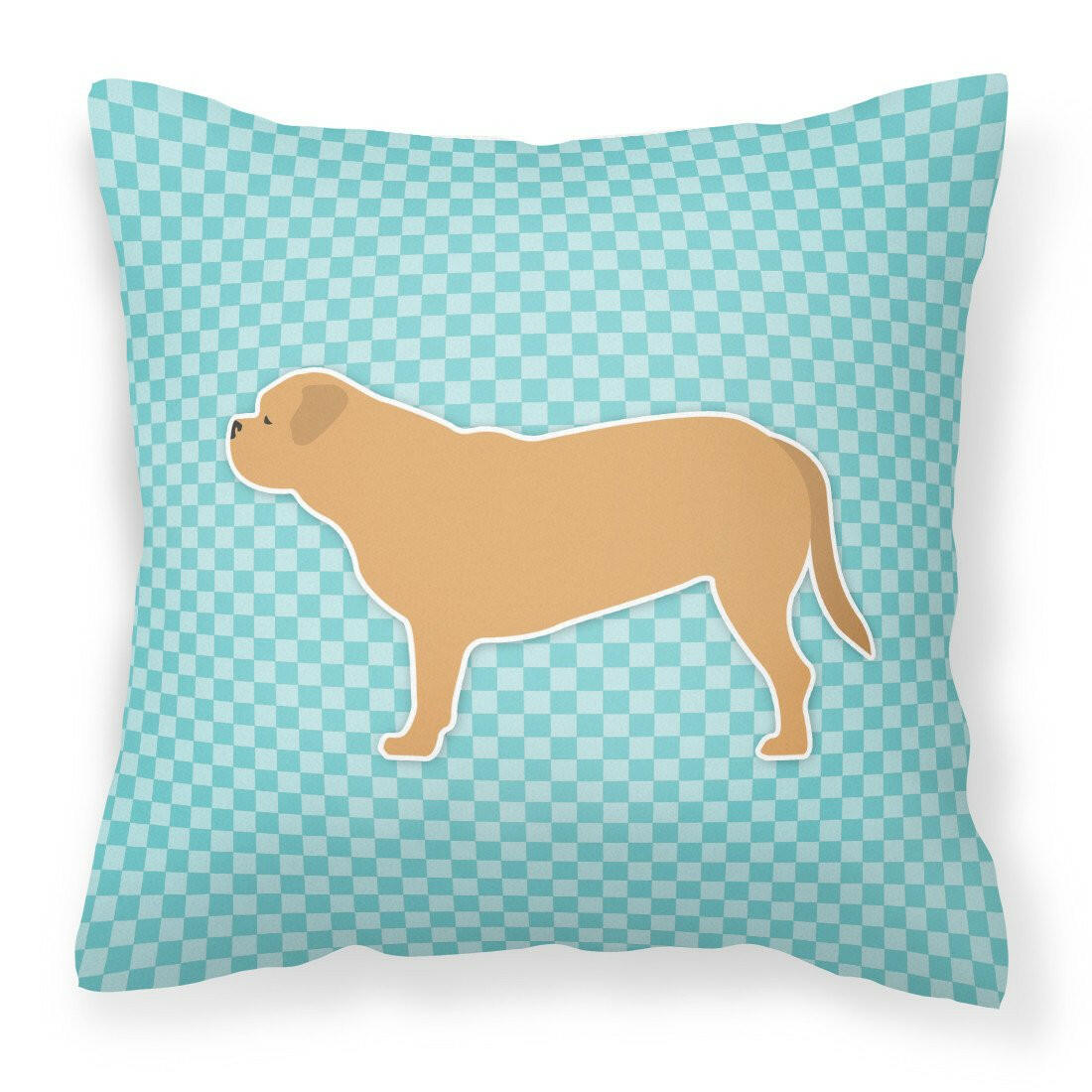 Dogue de Bordeaux Checkerboard Blue Fabric Decorative Pillow BB3770PW1818 by Caroline's Treasures