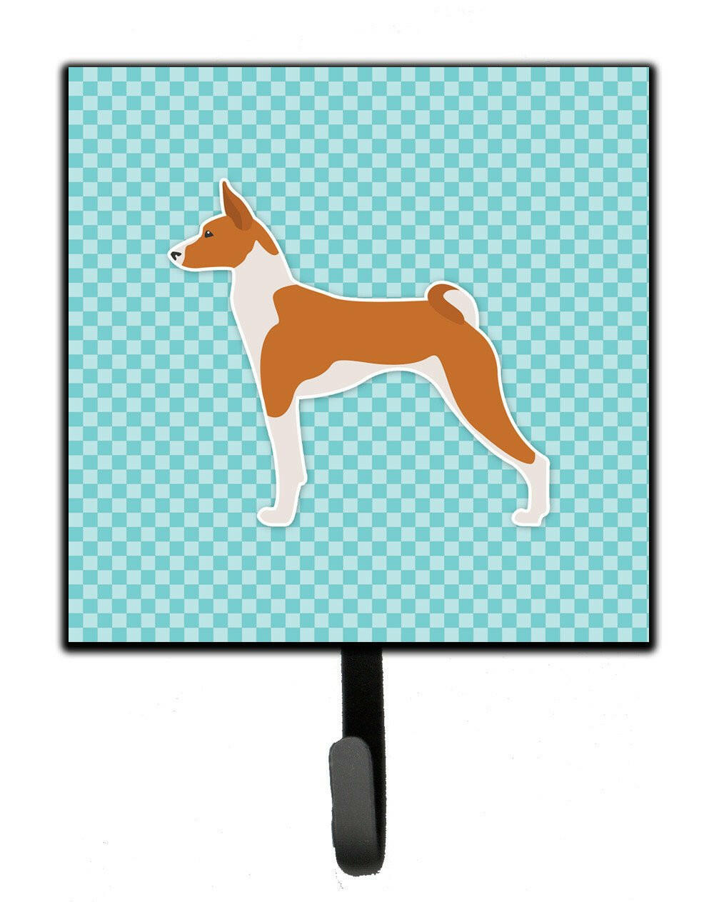 Basenji Checkerboard Blue Leash or Key Holder BB3774SH4 by Caroline&#39;s Treasures