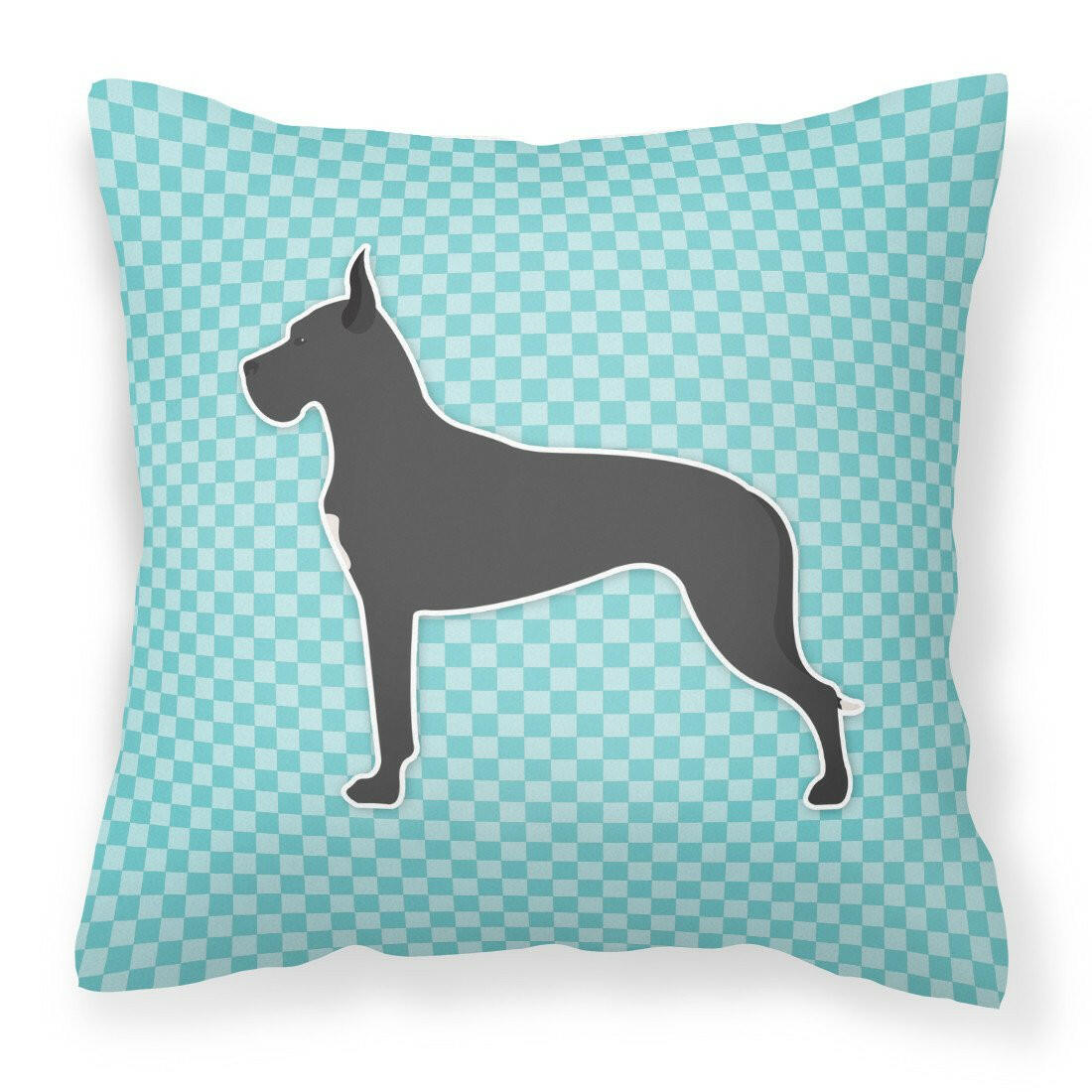 Great Dane Checkerboard Blue Fabric Decorative Pillow BB3775PW1818 by Caroline's Treasures