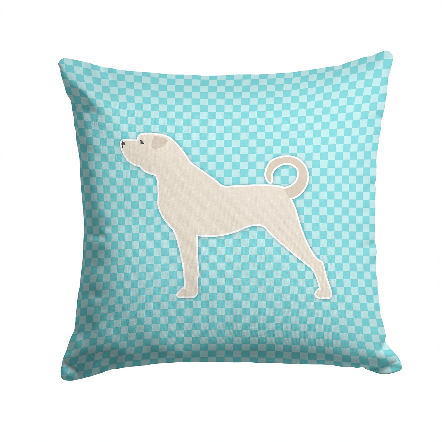 Anatolian Shepherd Checkerboard Blue Fabric Decorative Pillow BB3777PW1414 - the-store.com