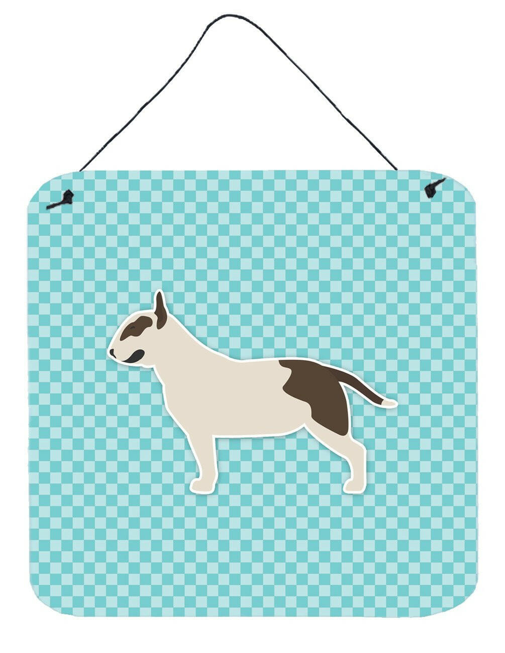 Bull Terrier Checkerboard Blue Wall or Door Hanging Prints BB3778DS66 by Caroline's Treasures