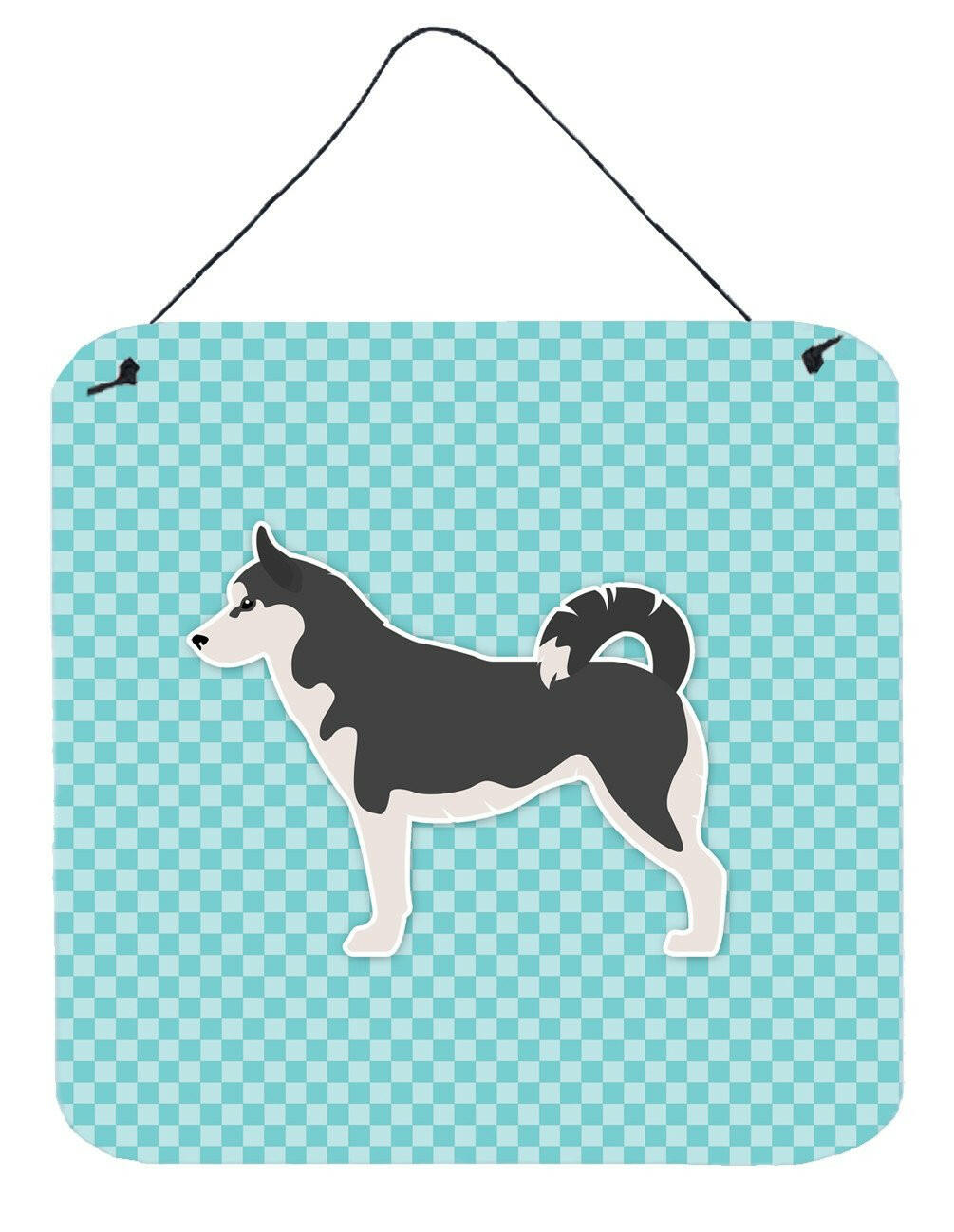 Siberian Husky Checkerboard Blue Wall or Door Hanging Prints BB3780DS66 by Caroline&#39;s Treasures