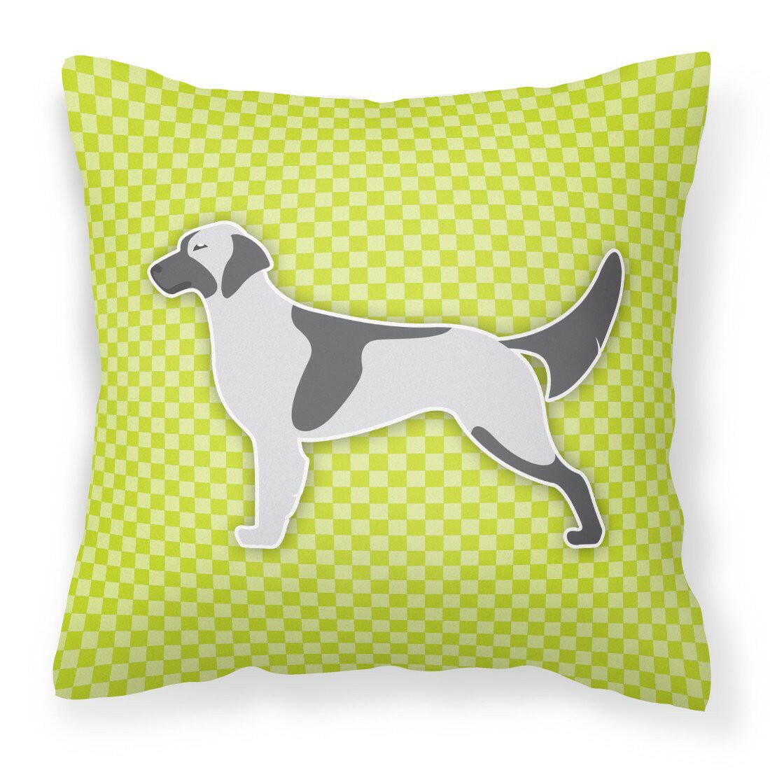 English Setter Checkerboard Green Fabric Decorative Pillow BB3781PW1818 by Caroline&#39;s Treasures