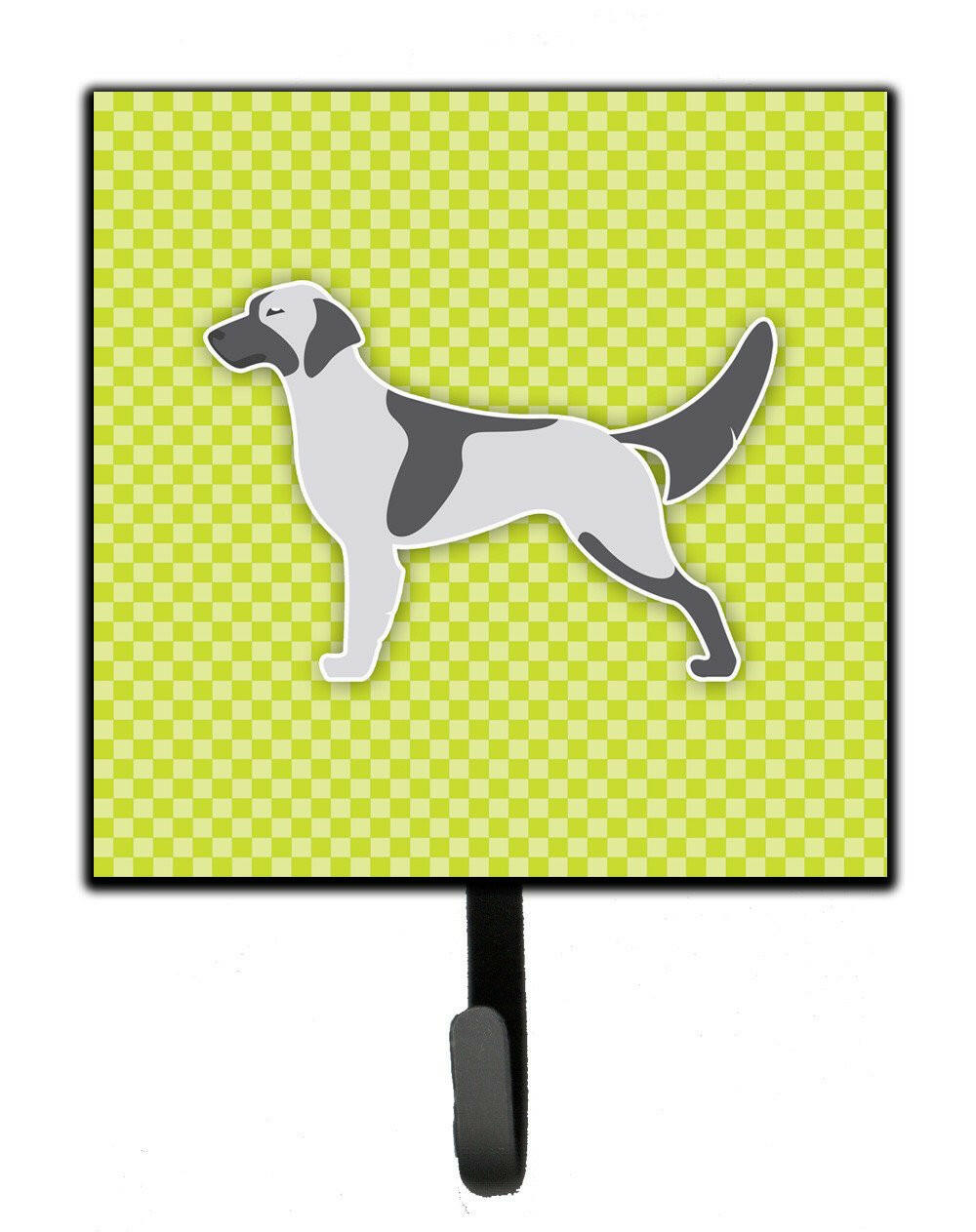 English Setter Checkerboard Green Leash or Key Holder BB3781SH4 by Caroline&#39;s Treasures