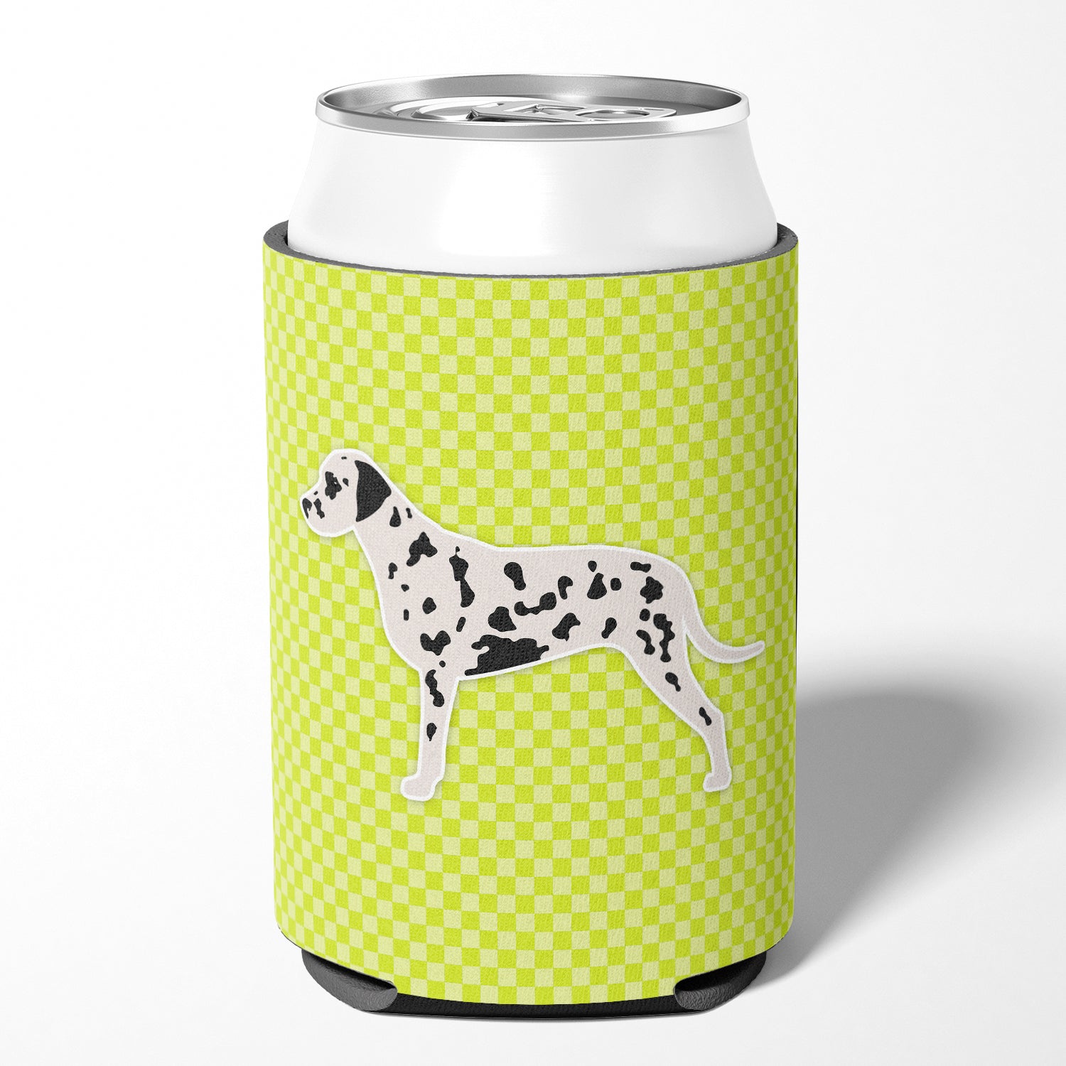 Dalmatian Checkerboard Green Can or Bottle Hugger BB3783CC  the-store.com.