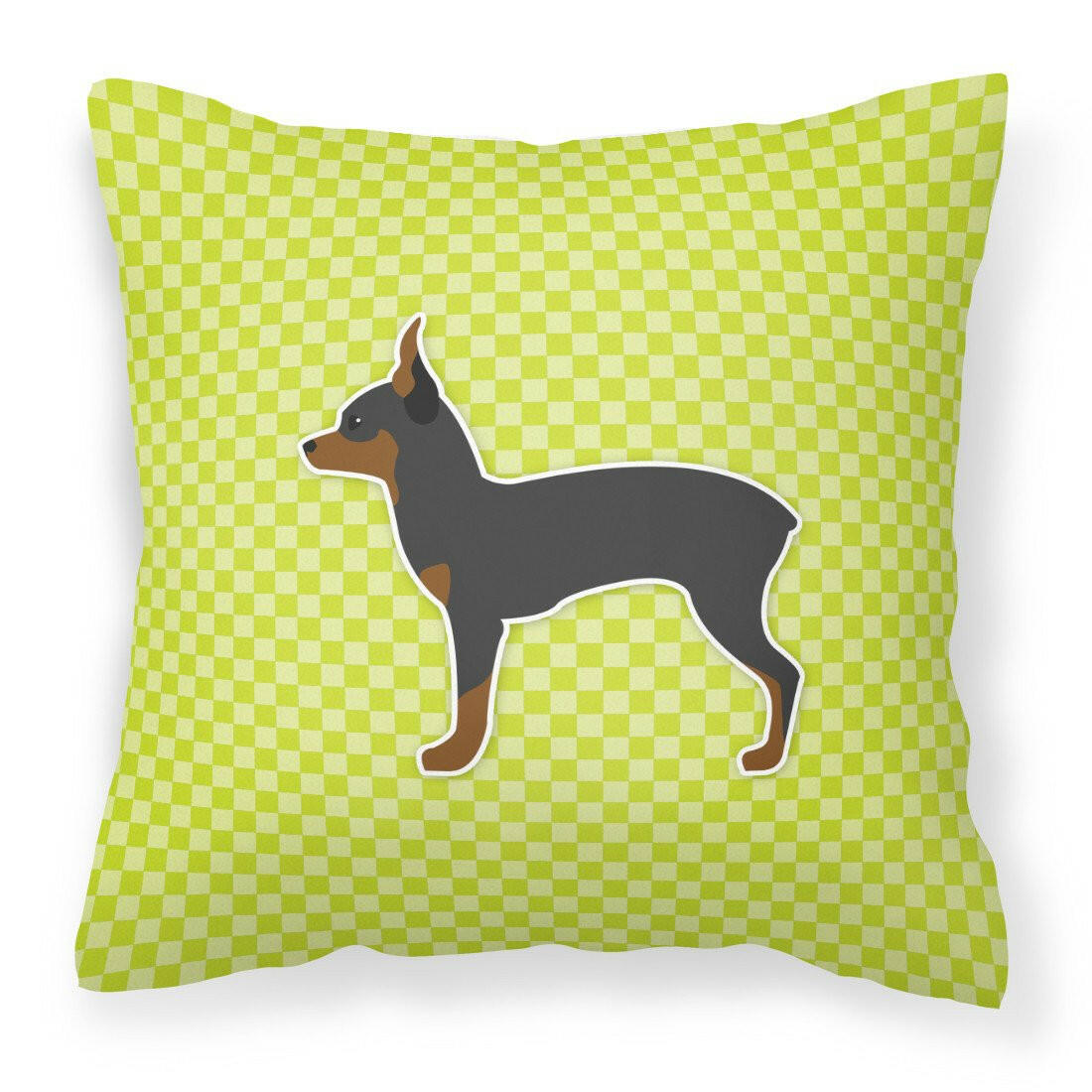 Toy Fox Terrier Checkerboard Green Fabric Decorative Pillow BB3787PW1818 by Caroline's Treasures