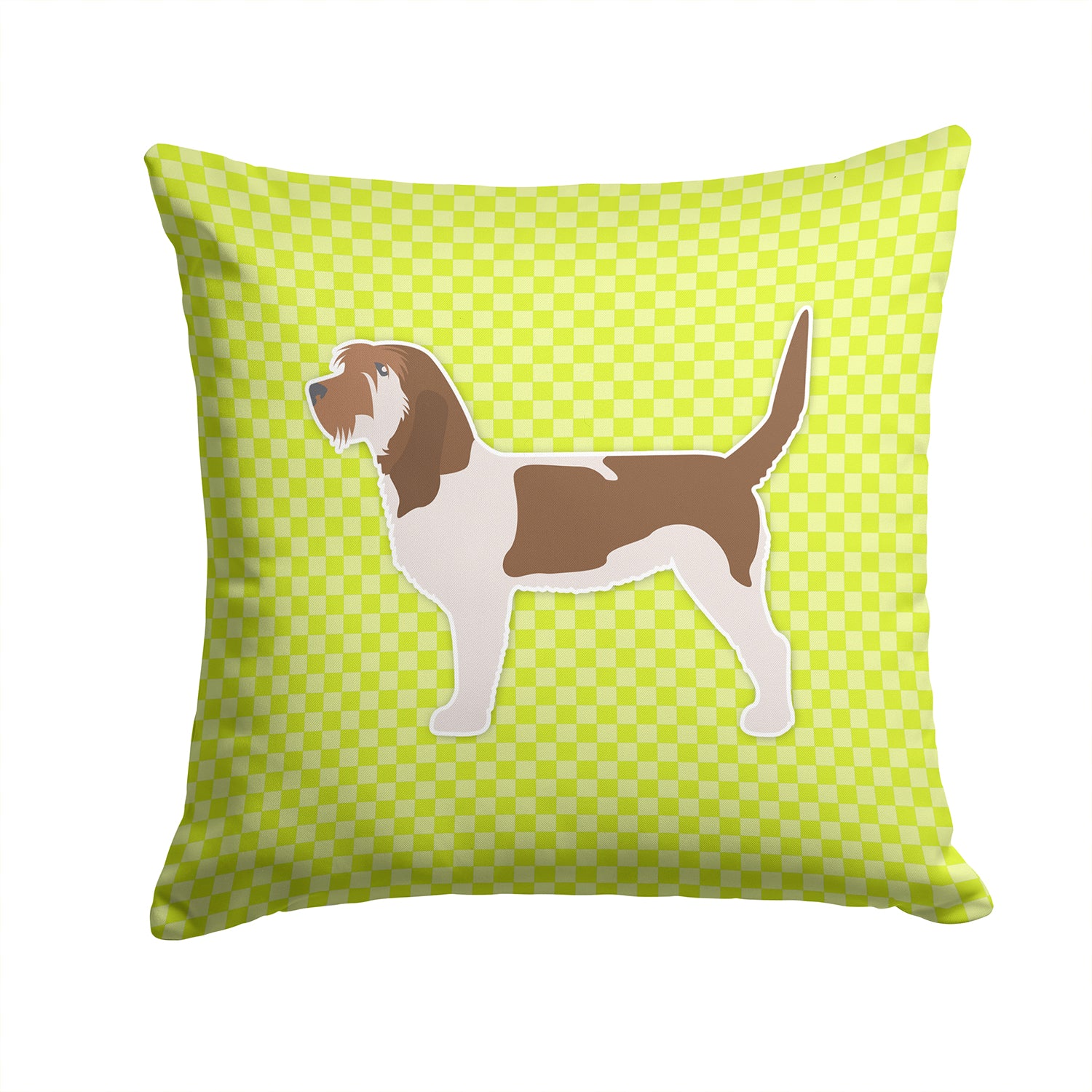 Grand Basset Griffon Vendeen Checkerboard Green Fabric Decorative Pillow BB3790PW1414 - the-store.com