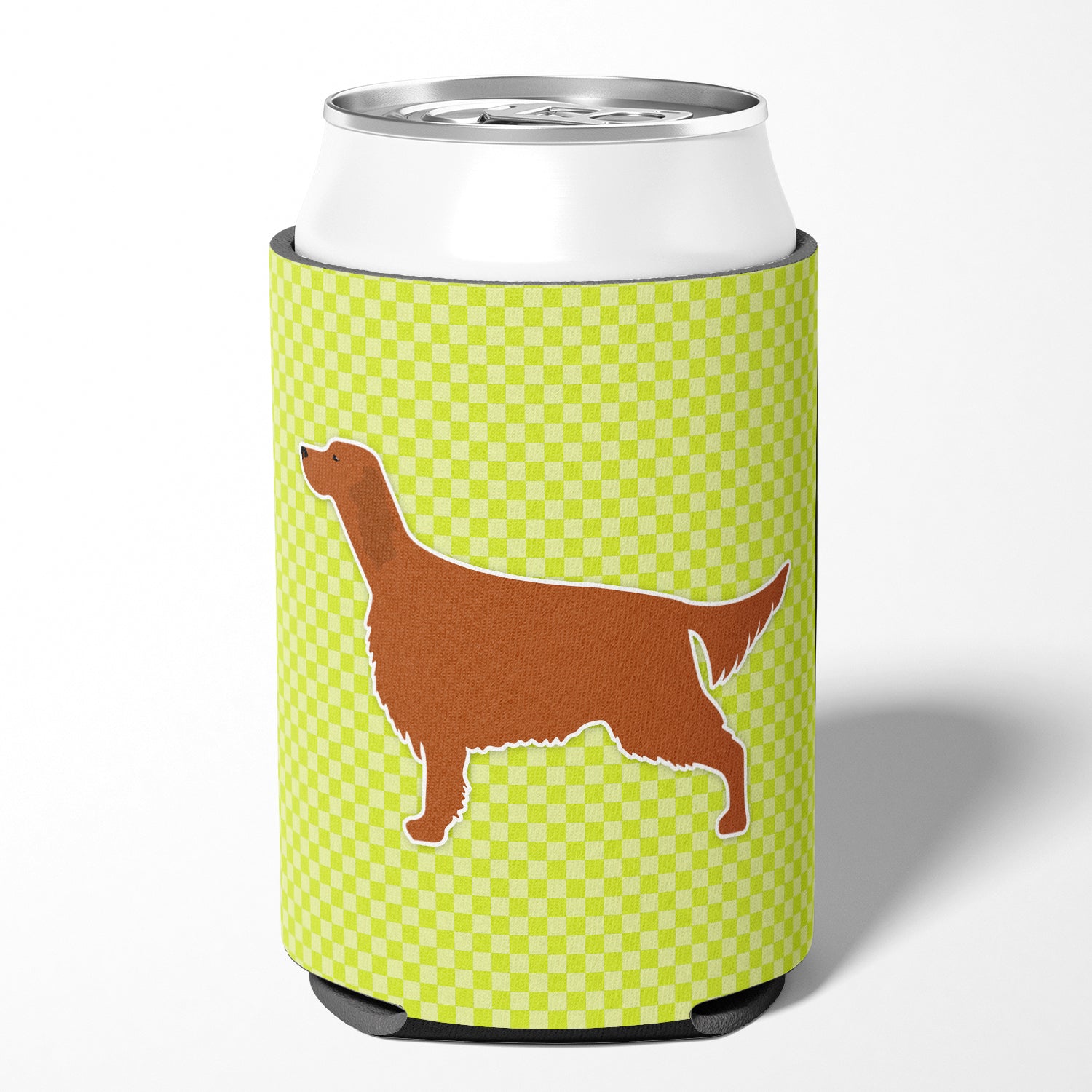 Irish Setter Checkerboard Green Can or Bottle Hugger BB3793CC  the-store.com.