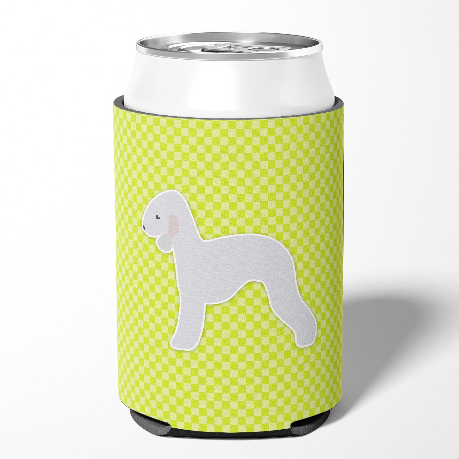 Bedlington Terrier Checkerboard Green Can or Bottle Hugger BB3794CC  the-store.com.