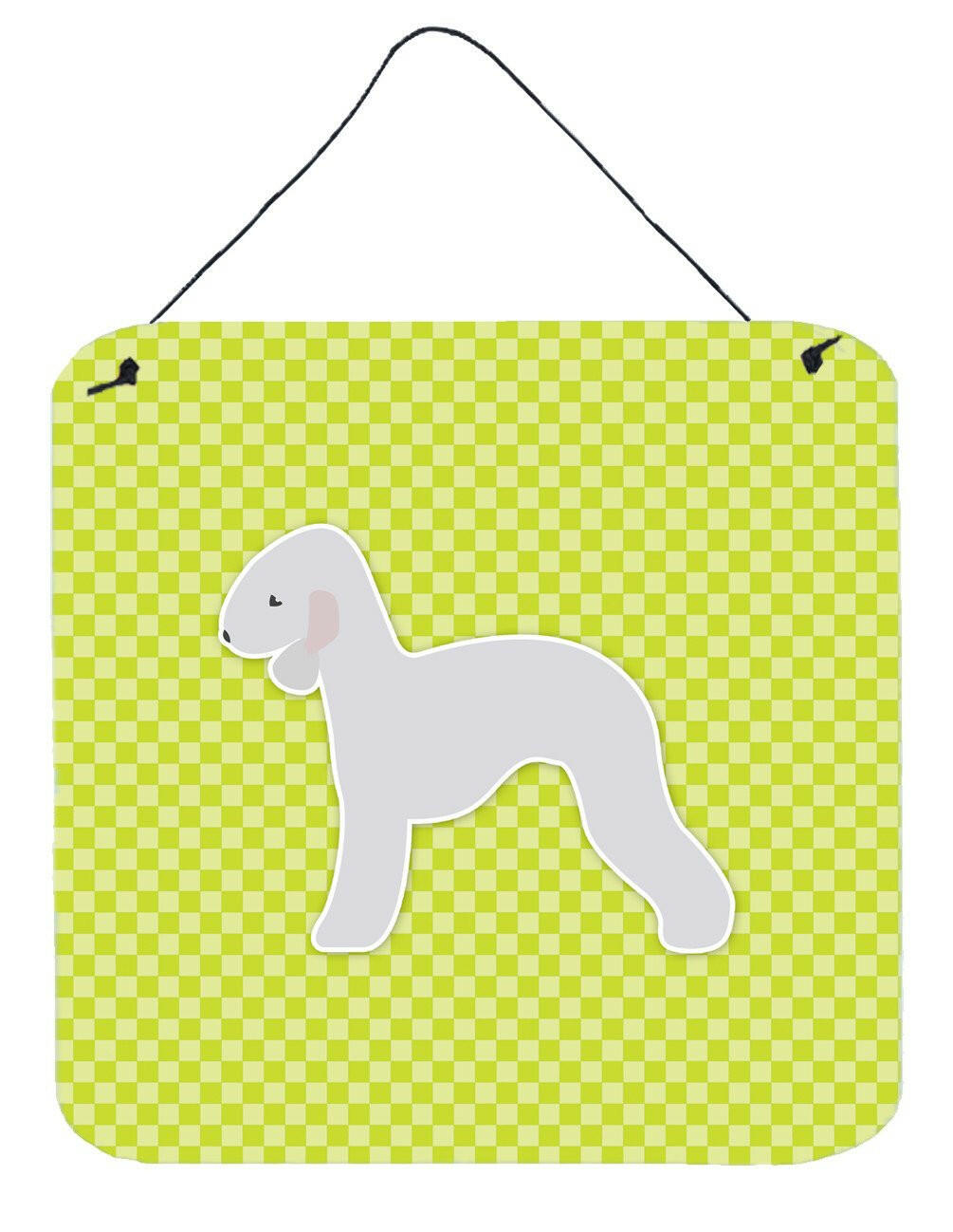 Bedlington Terrier Checkerboard Green Wall or Door Hanging Prints BB3794DS66 by Caroline's Treasures