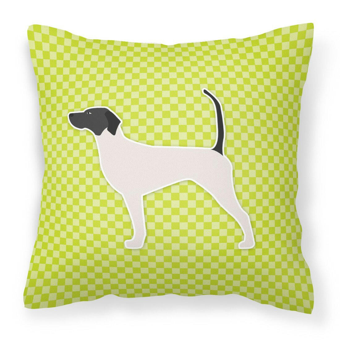 English Pointer Checkerboard Green Fabric Decorative Pillow BB3795PW1818 by Caroline&#39;s Treasures