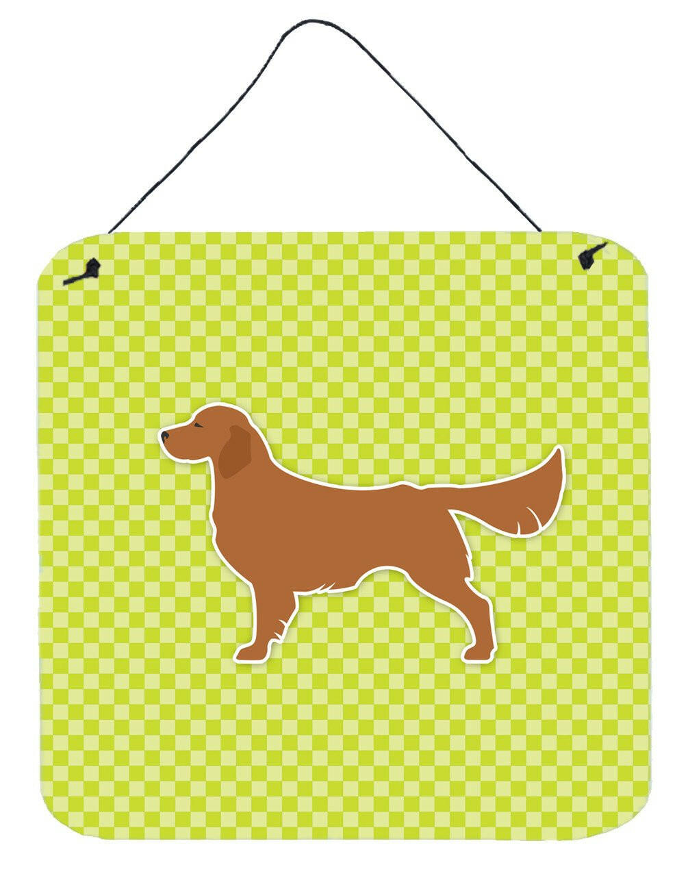 Golden Retriever Checkerboard Green Wall or Door Hanging Prints BB3804DS66 by Caroline&#39;s Treasures