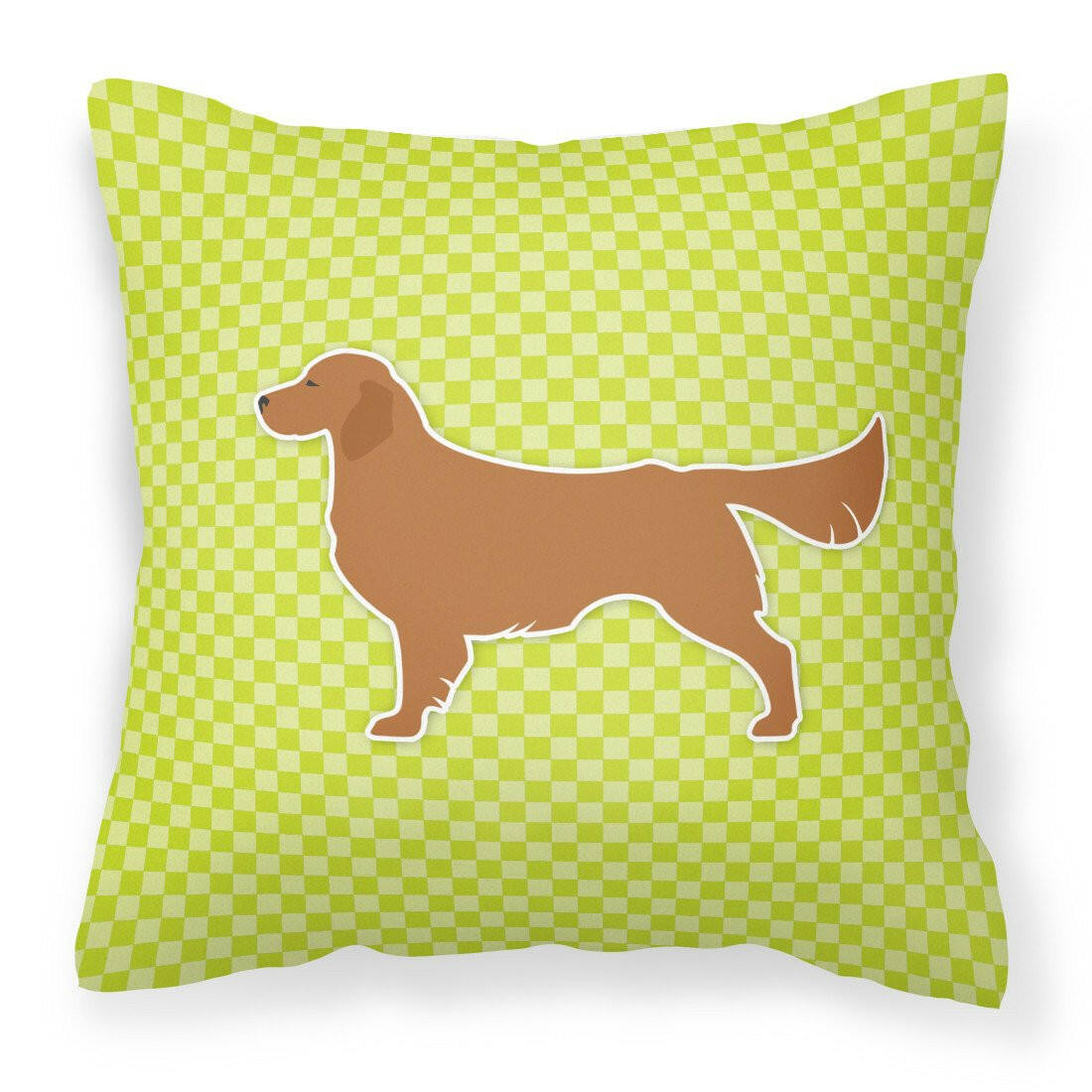 Golden Retriever Checkerboard Green Fabric Decorative Pillow BB3804PW1818 by Caroline's Treasures