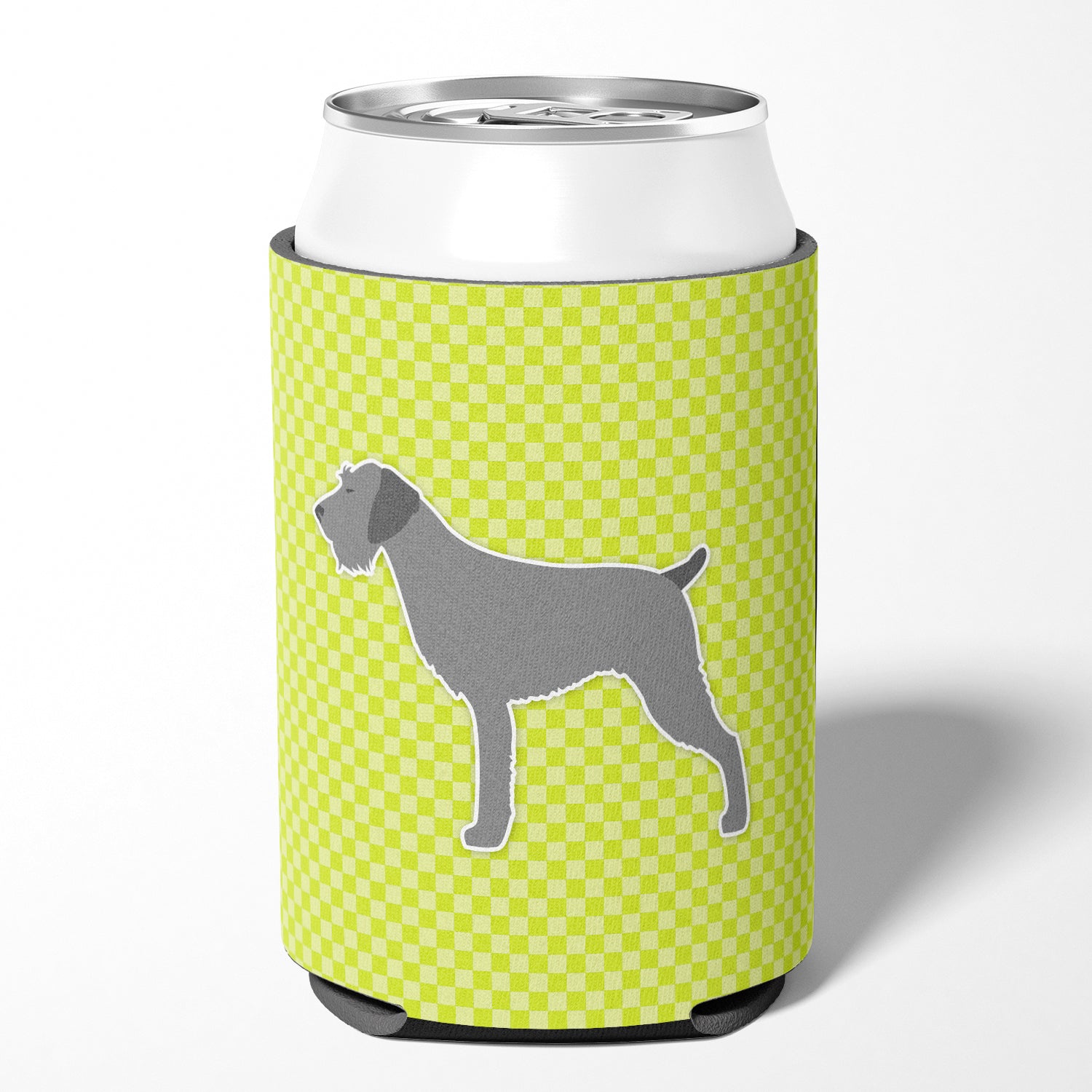 German Wirehaired Pointer Checkerboard Green Can or Bottle Hugger BB3811CC  the-store.com.