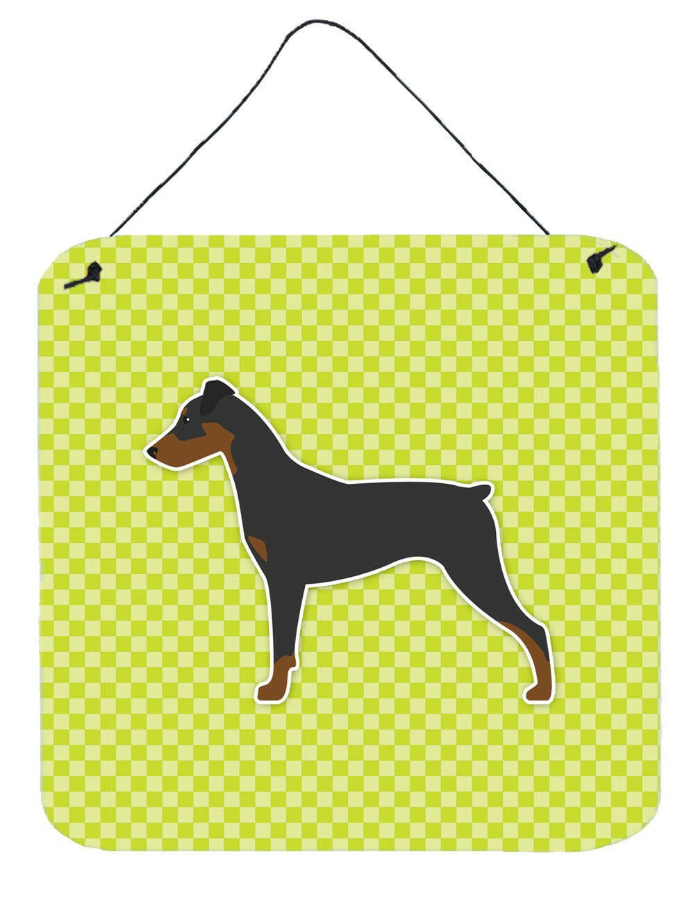 German Pinscher Checkerboard Green Wall or Door Hanging Prints BB3813DS66 by Caroline's Treasures