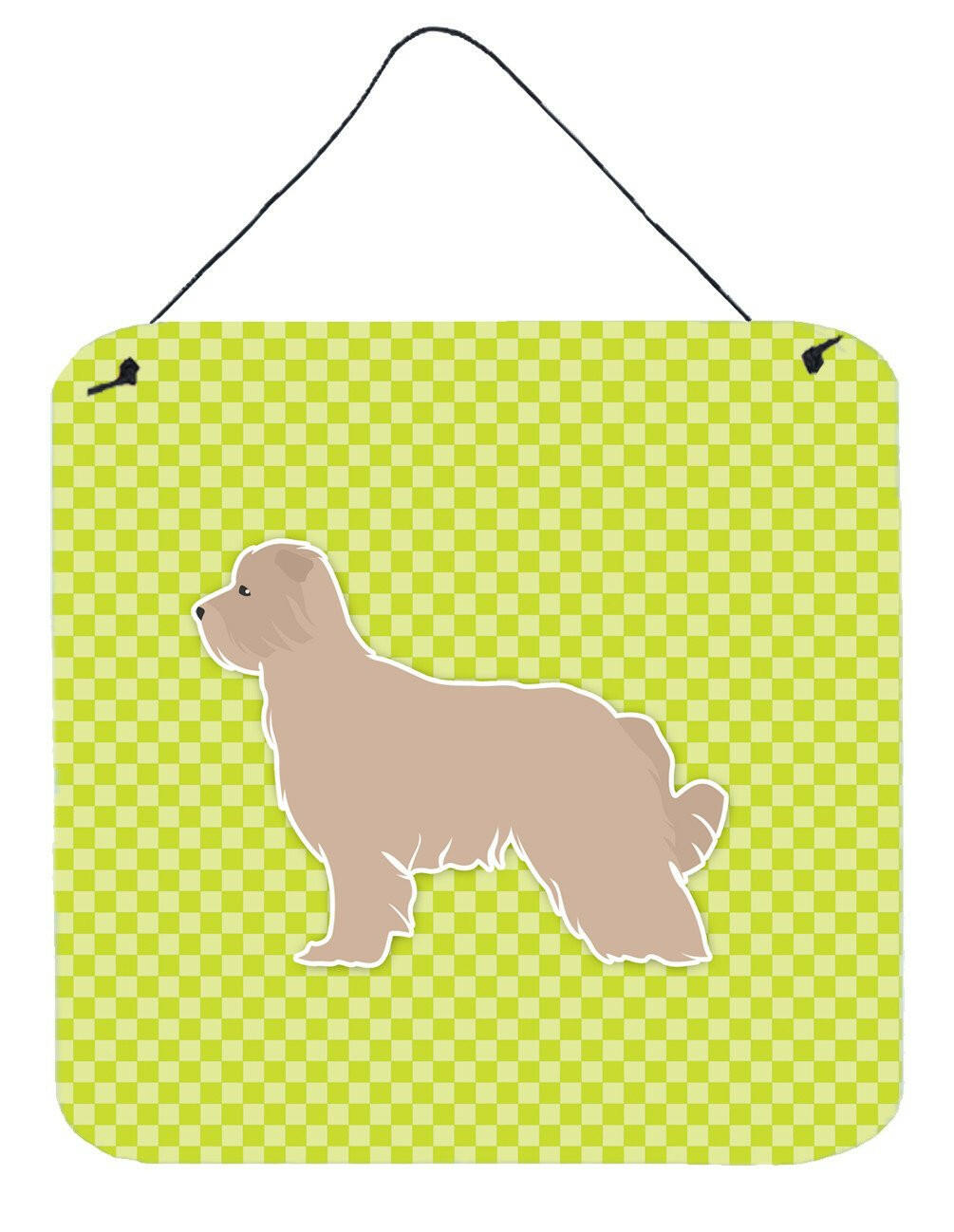 Pyrenean Shepherd Checkerboard Green Wall or Door Hanging Prints BB3818DS66 by Caroline&#39;s Treasures