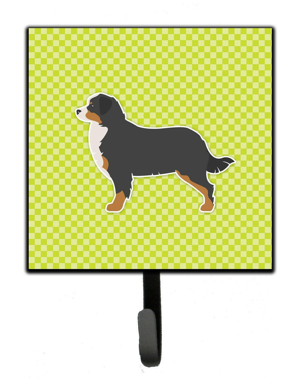 Bernese Mountain Dog Checkerboard Green Leash or Key Holder BB3819SH4 by Caroline&#39;s Treasures