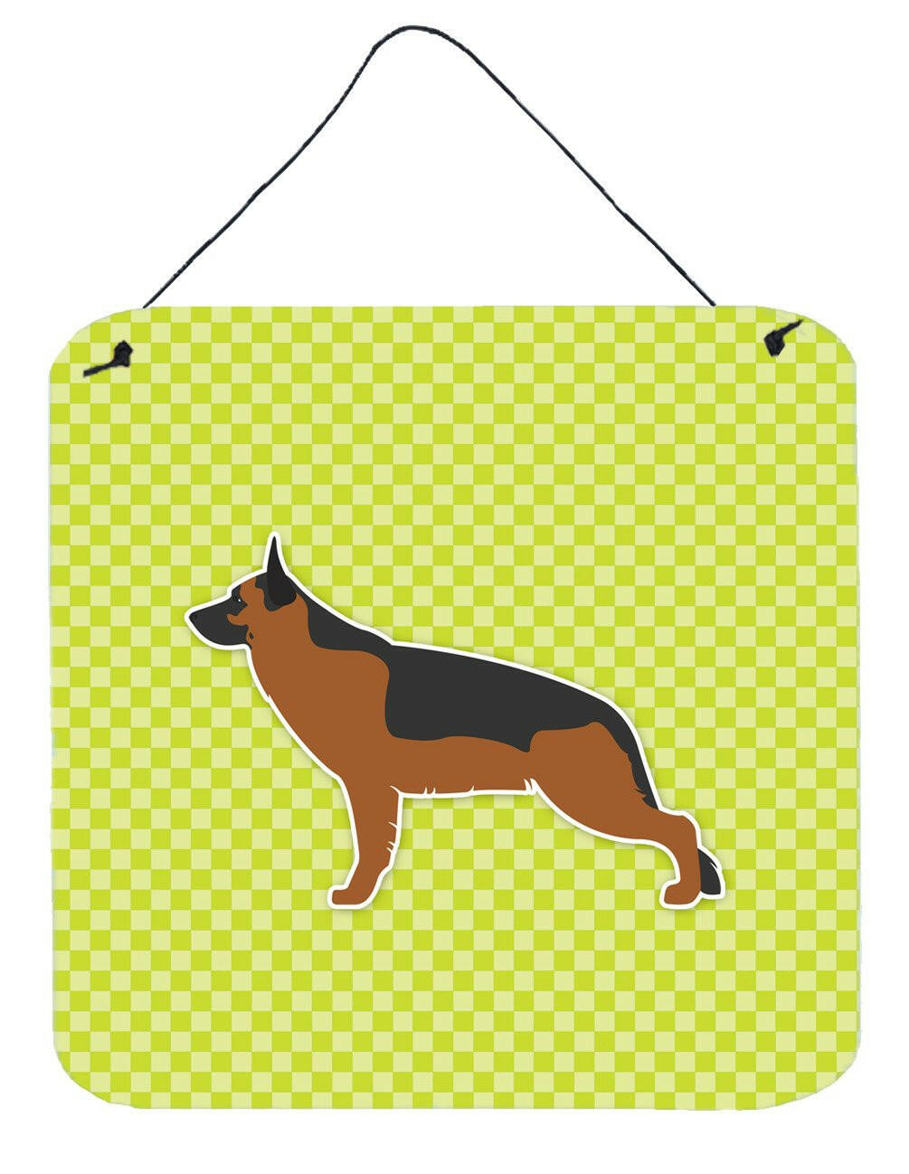 German Shepherd Checkerboard Green Wall or Door Hanging Prints BB3824DS66 by Caroline's Treasures