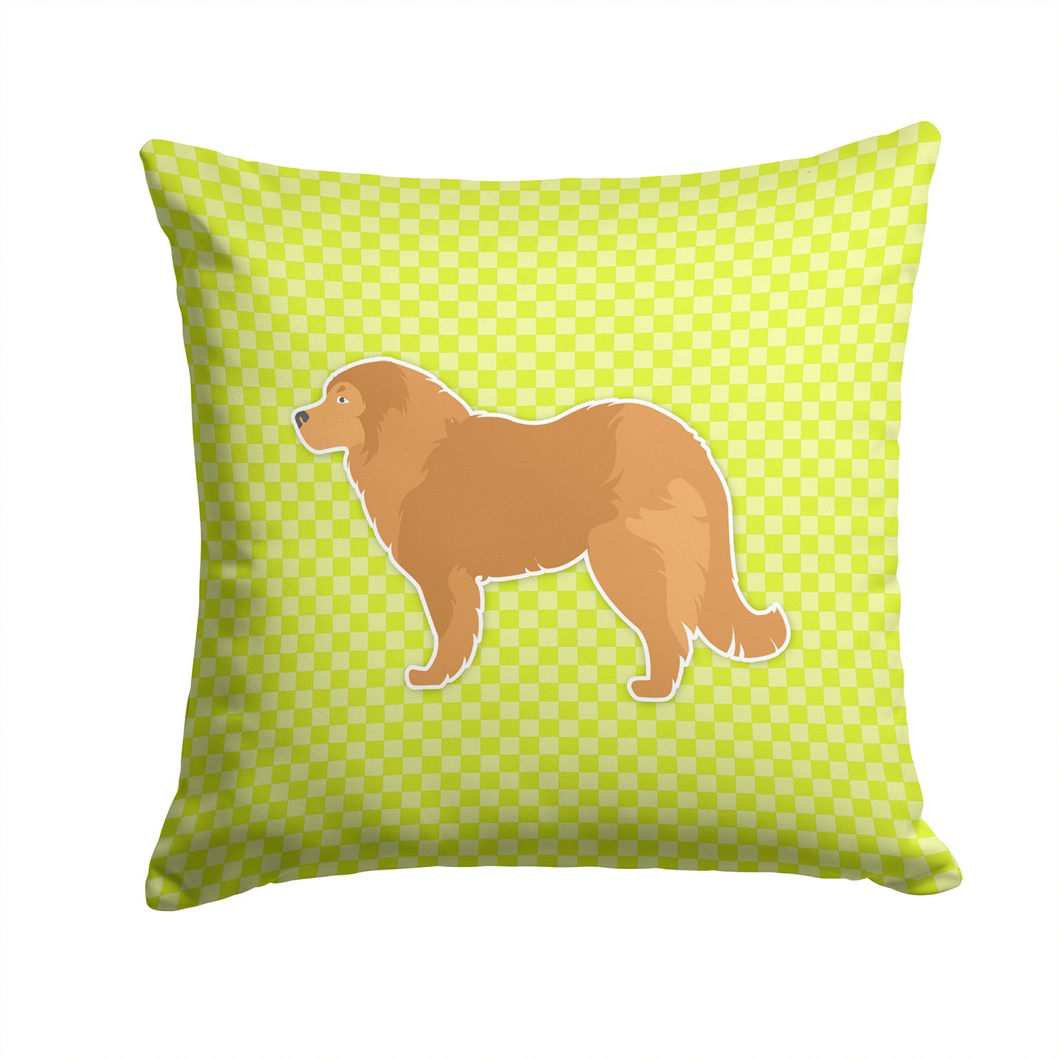 Caucasian Shepherd Dog Checkerboard Green Fabric Decorative Pillow BB3825PW1414 - the-store.com