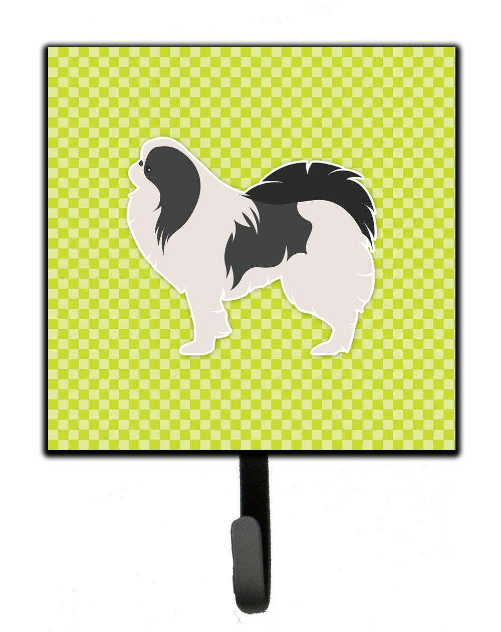 Japanese Chin Checkerboard Green Leash or Key Holder BB3837SH4 by Caroline&#39;s Treasures