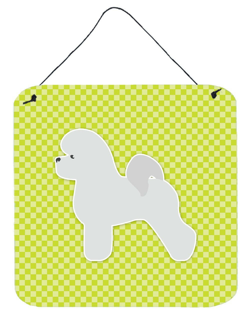 Bichon Frise Checkerboard Green Wall or Door Hanging Prints BB3845DS66 by Caroline&#39;s Treasures