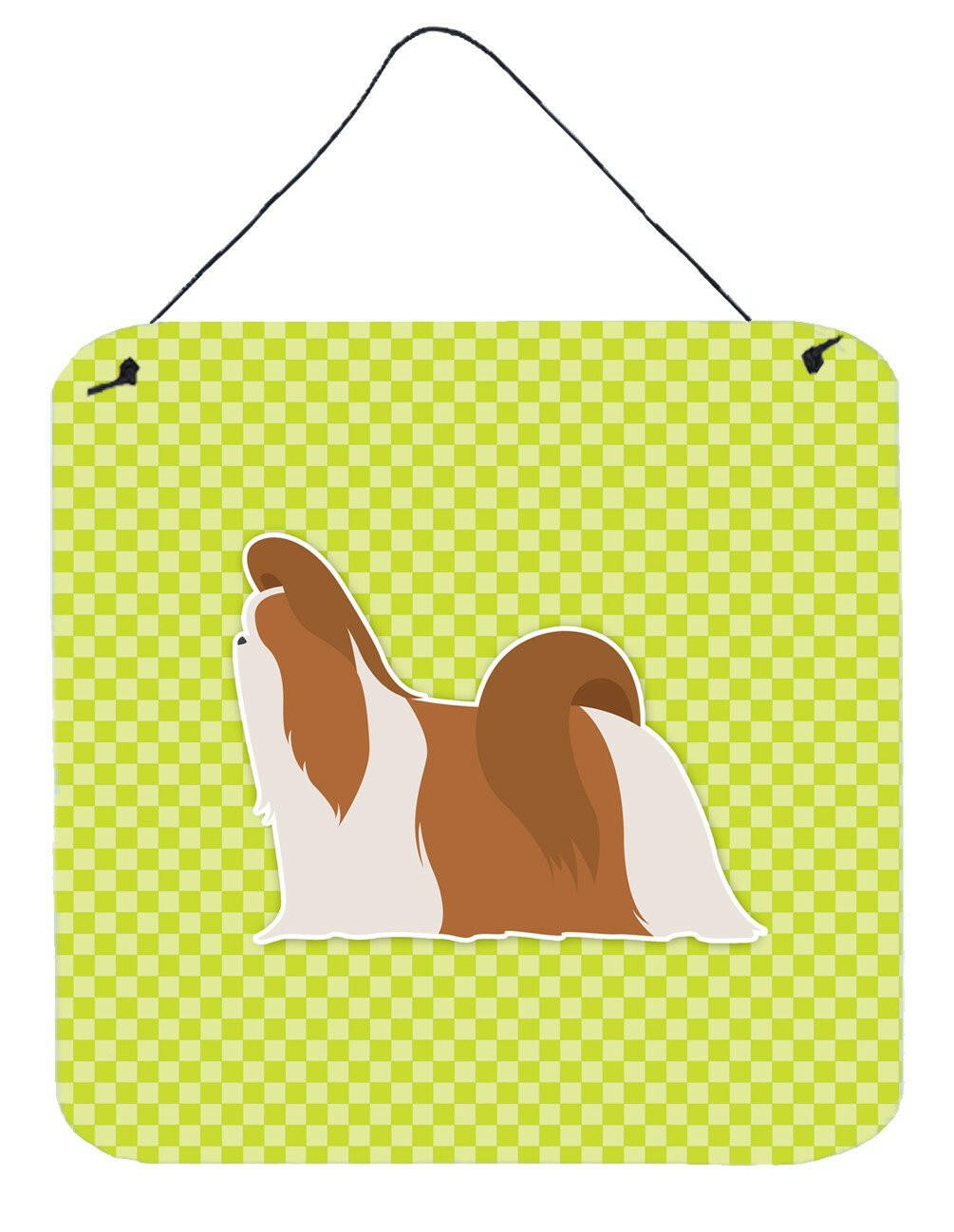 Shih Tzu Checkerboard Green Wall or Door Hanging Prints BB3846DS66 by Caroline's Treasures