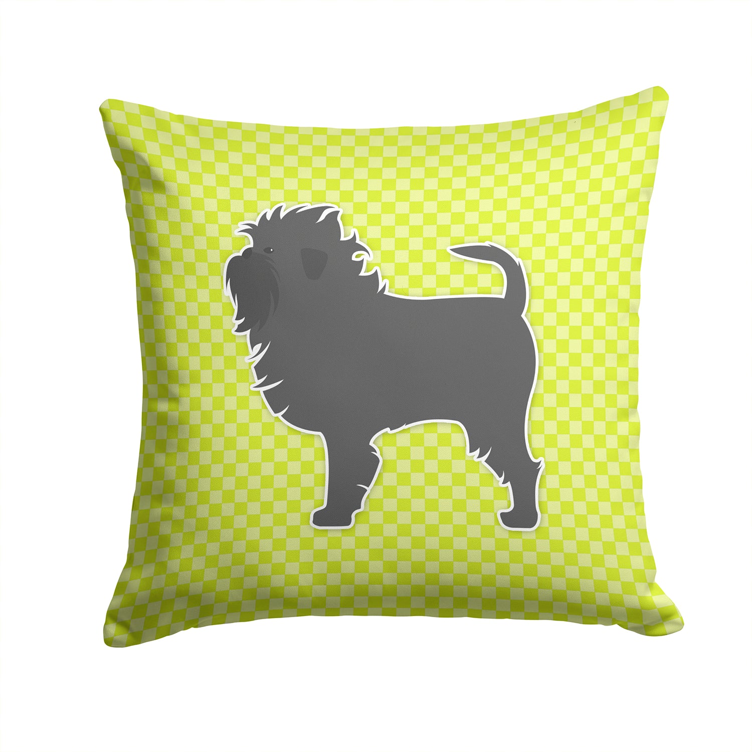 Affenpinscher Checkerboard Green Fabric Decorative Pillow BB3848PW1414 - the-store.com