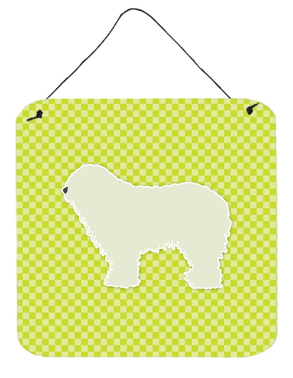 Komondor Checkerboard Green Wall or Door Hanging Prints BB3855DS66 by Caroline's Treasures