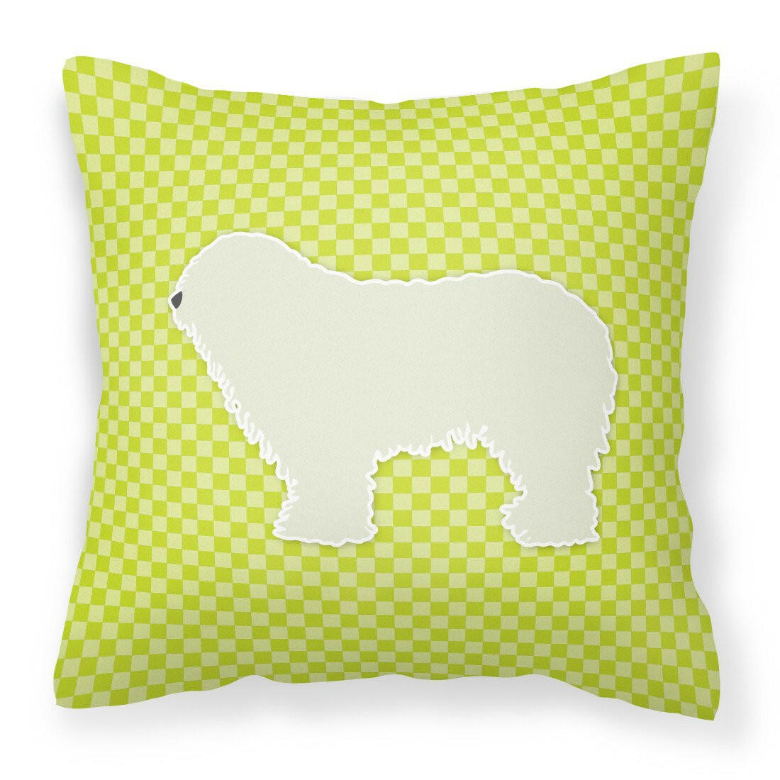 Komondor Checkerboard Green Fabric Decorative Pillow BB3855PW1818 by Caroline's Treasures